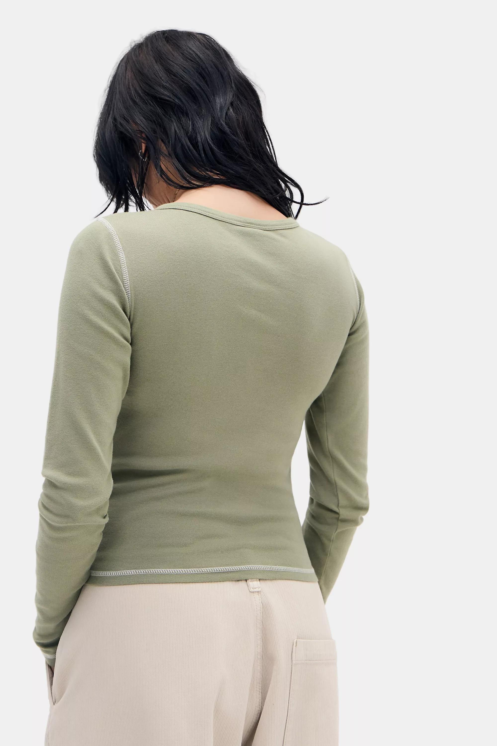 Khaki Bdg Tokyo Applique Henley T-Shirt, KHAKI, large image number 3