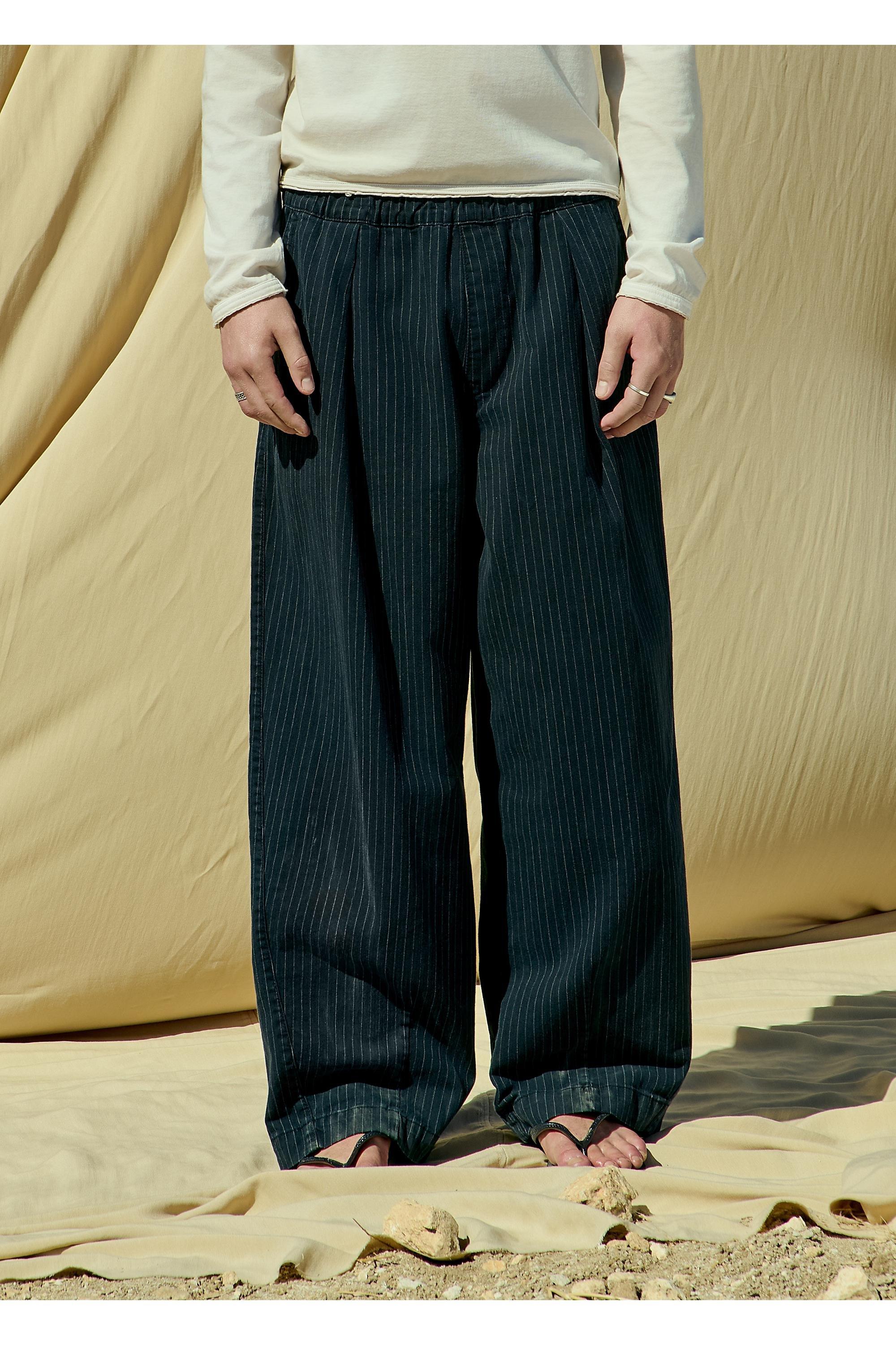 Black Bdg Bobbi Pinstripe Cocoon Trousers, BLK, large image number 1