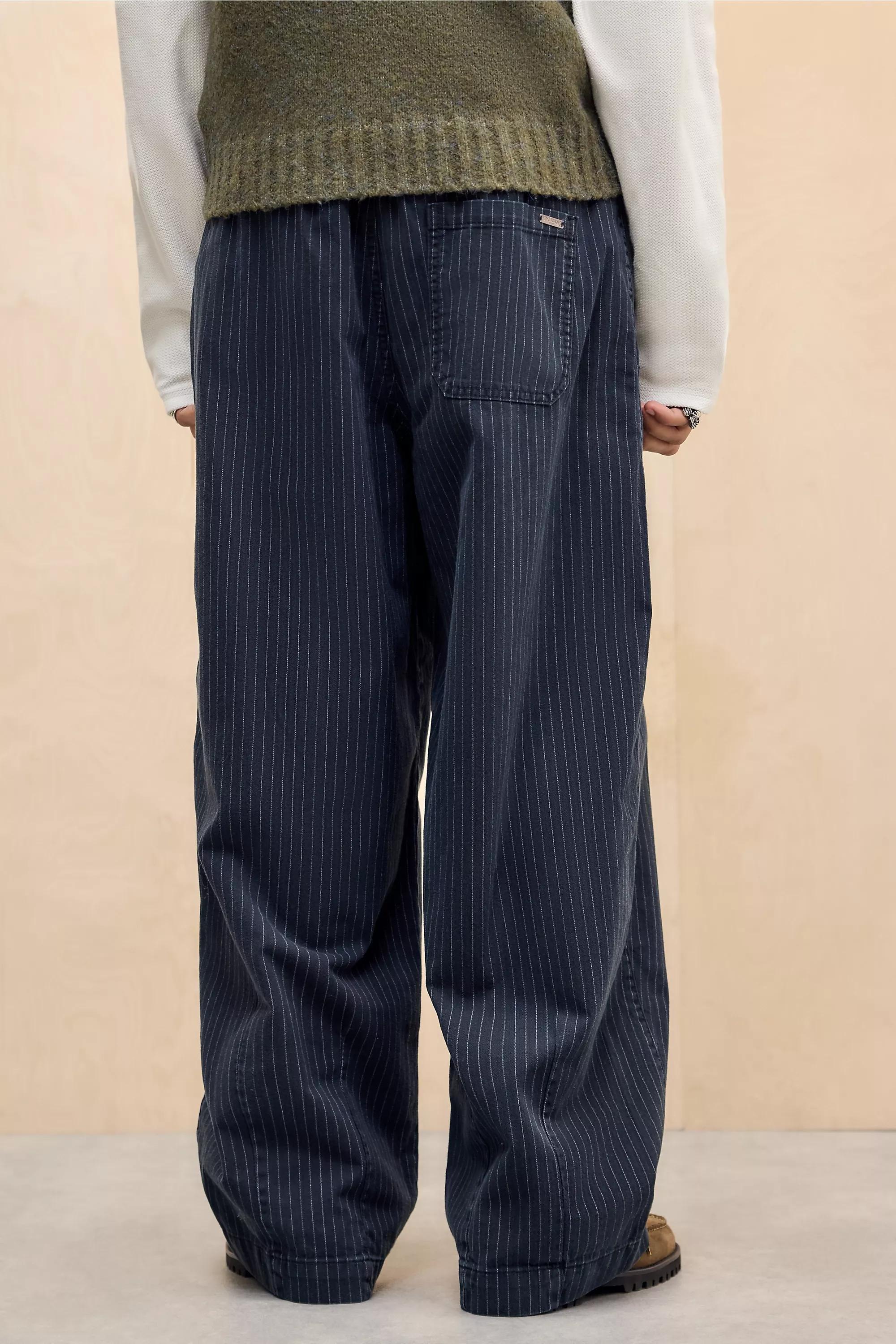 Black Bdg Bobbi Pinstripe Cocoon Trousers, BLK, large image number 3