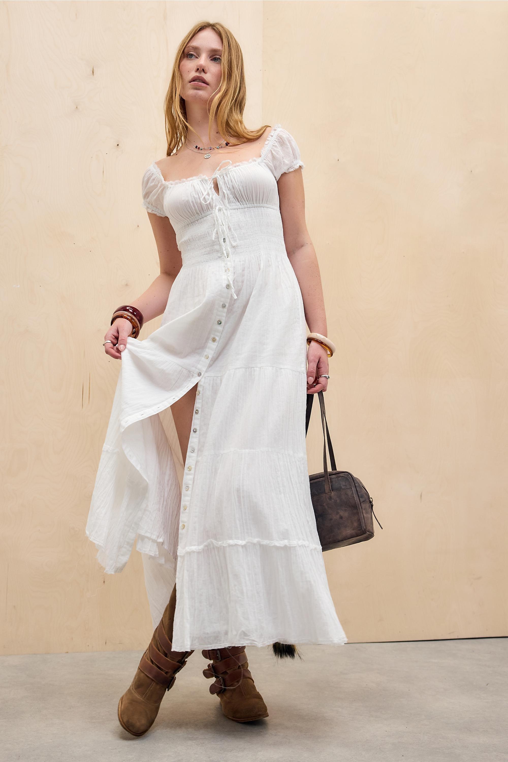 White Kimchi Blue Samira Prairie Maxi Dress, WHT, medium