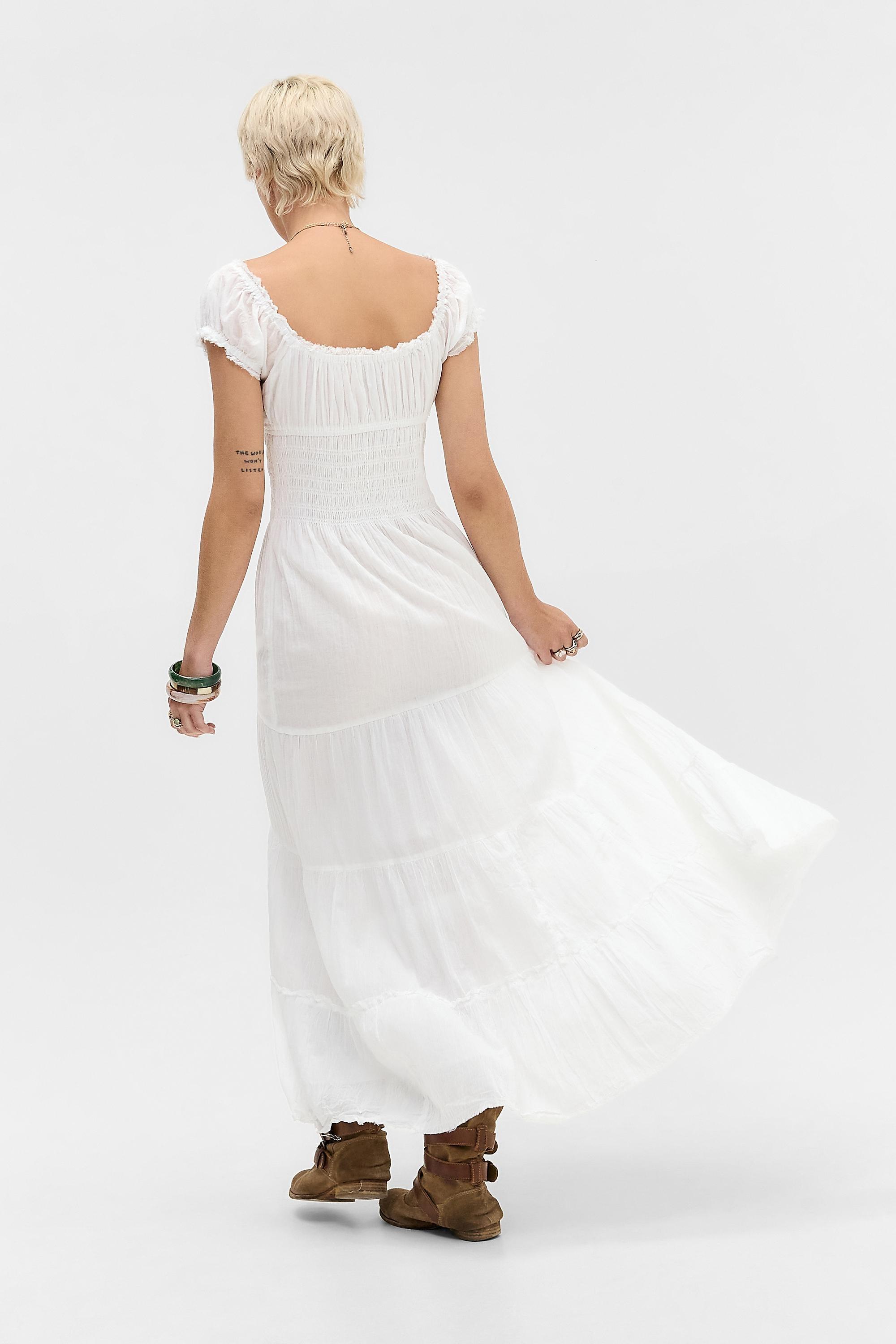 White Kimchi Blue Samira Prairie Maxi Dress, WHT, large image number 4