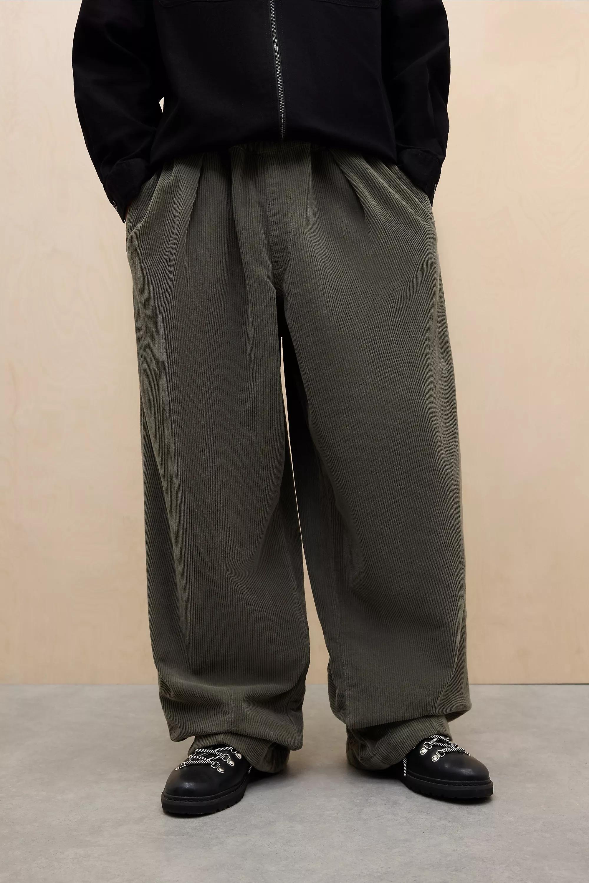 Green Bdg Sage Bobbi Corduroy Cocoon Trousers, GRN, medium