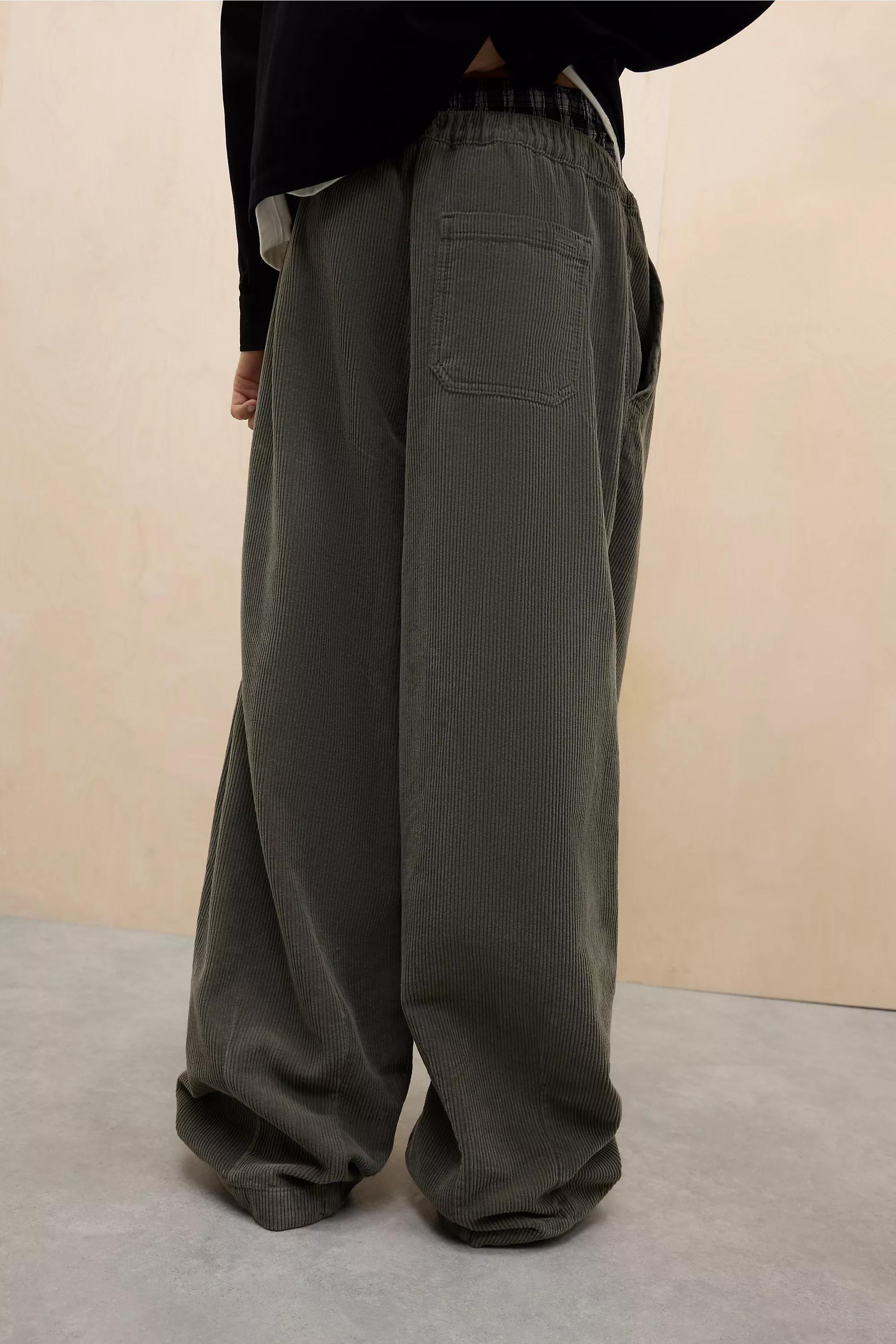 Green Bdg Sage Bobbi Corduroy Cocoon Trousers, GRN, large image number 3