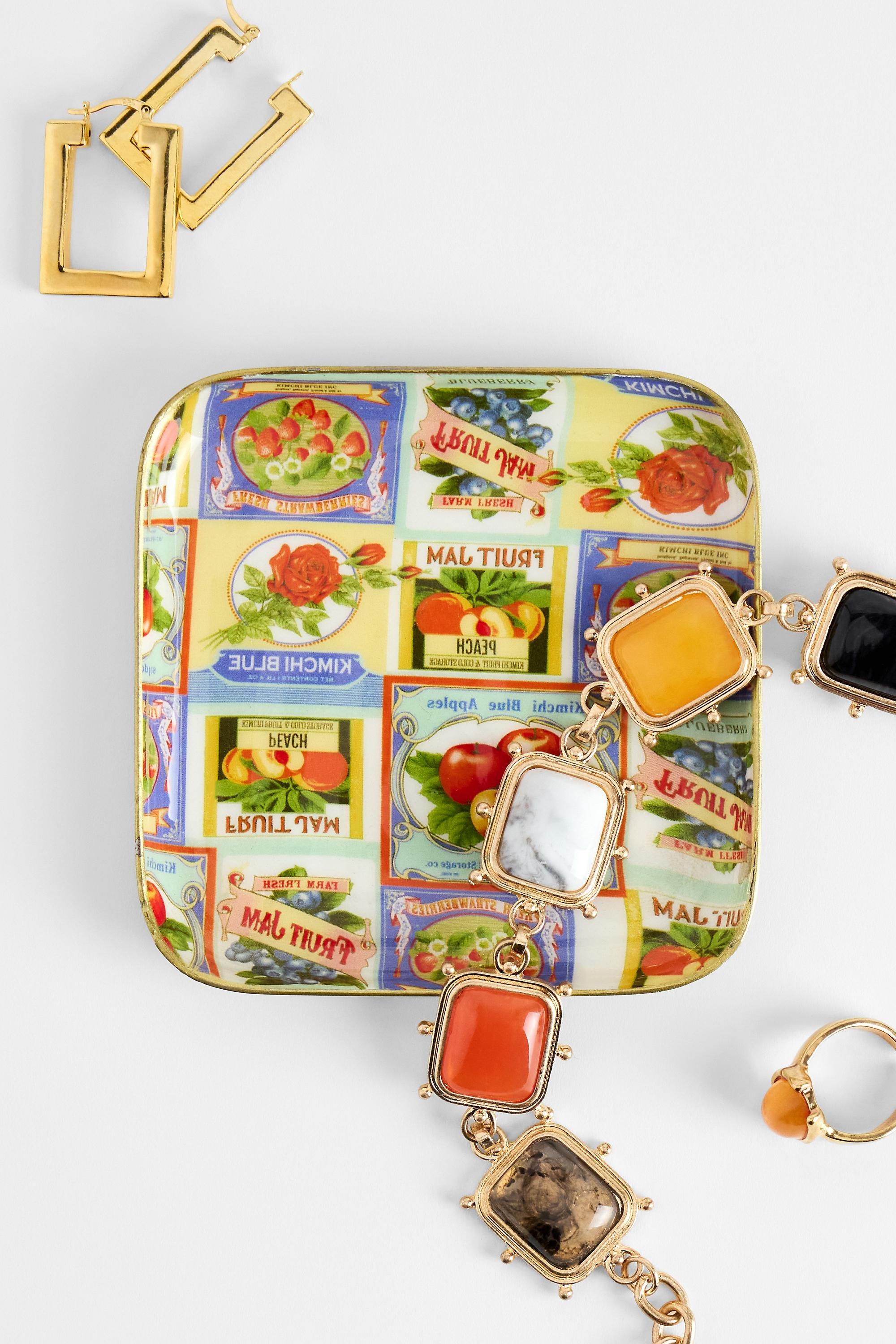 Multicolour Jam Square Trinket Dish, ASSORT, large image number 0