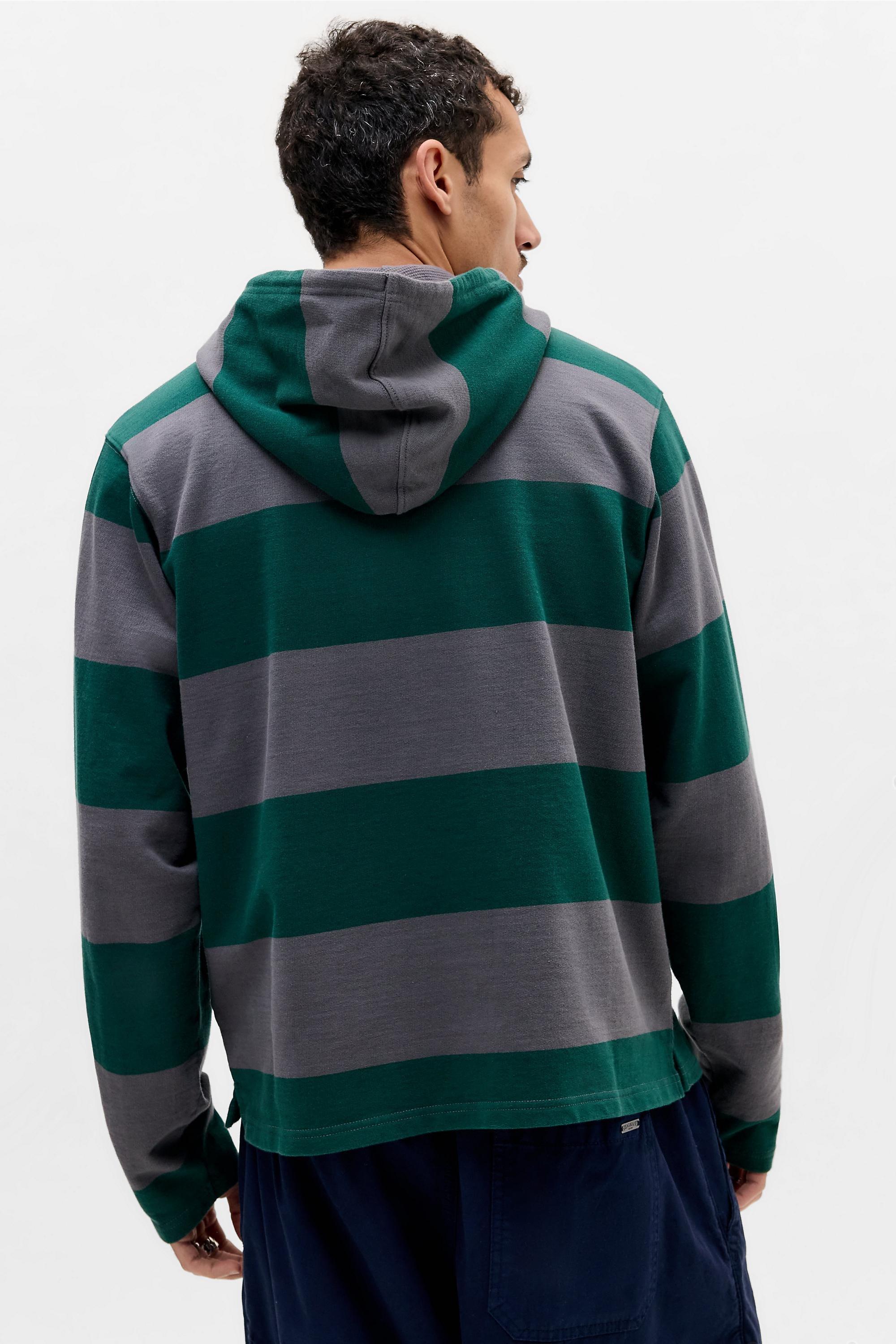 Black iets frans... Striped Football Hoodie, BLK, large image number 3