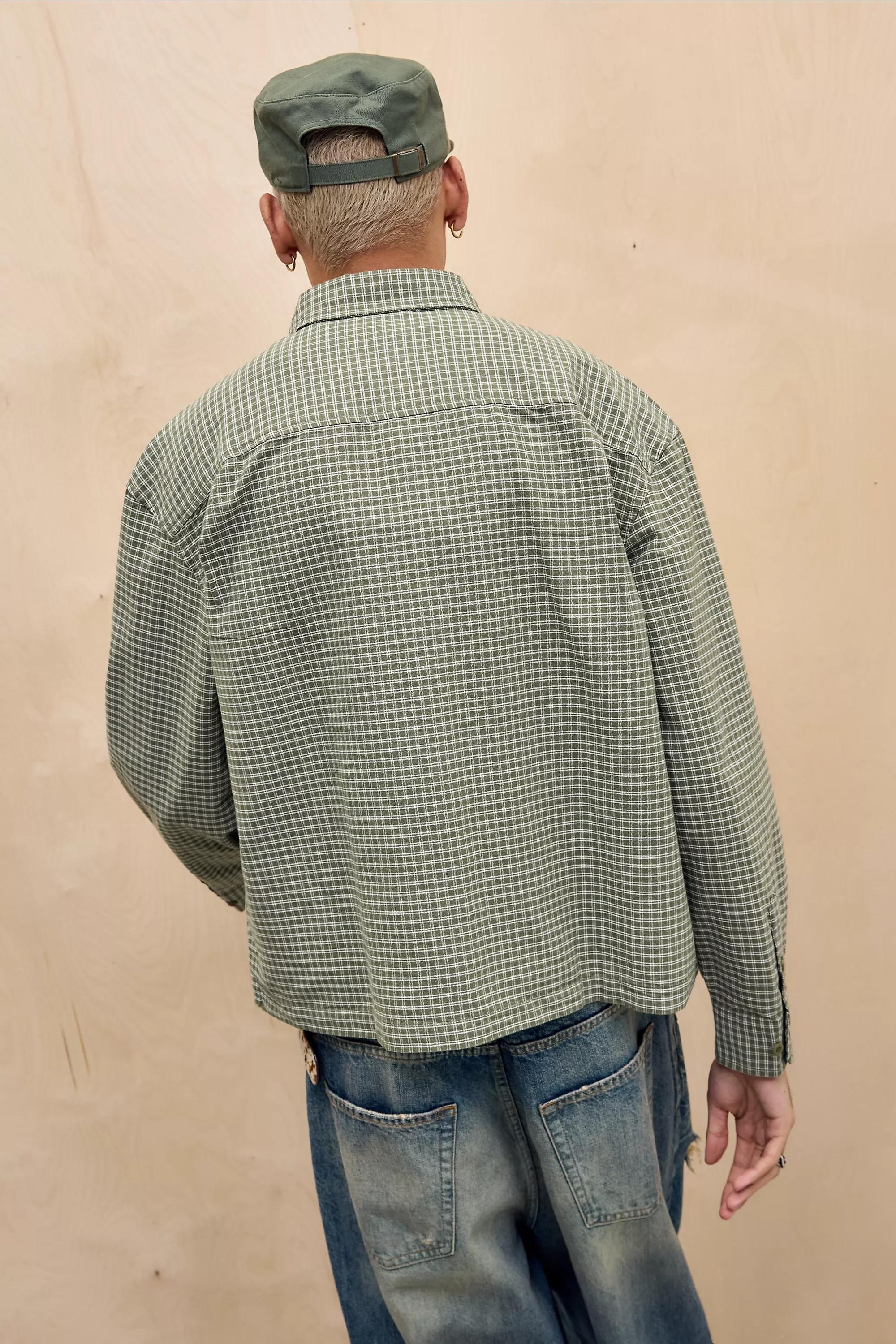 Khaki Bdg Checked Long Sleeve Shirt, KHAKI, large image number 3