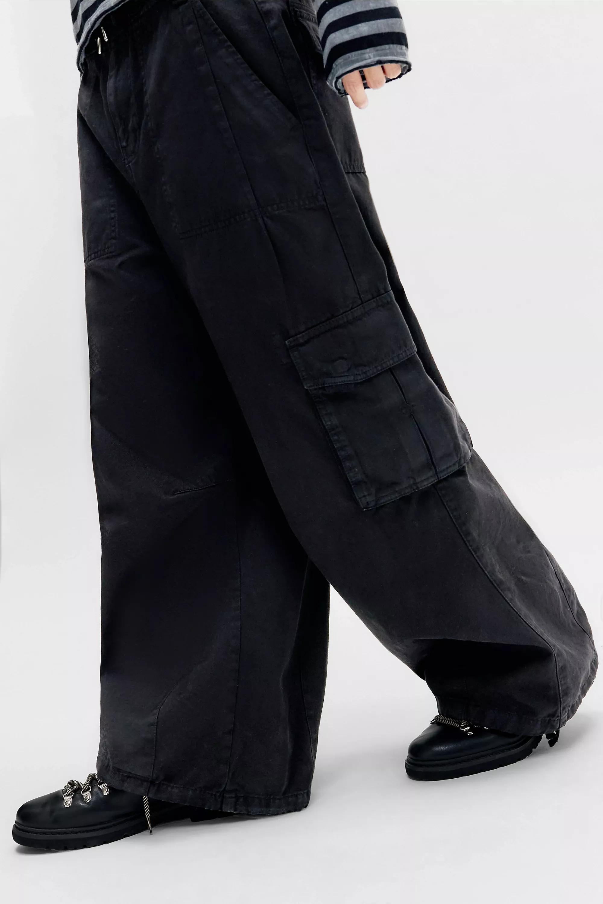 Black Bdg Washed Denzel Cargo Trousers, BLK, large image number 2