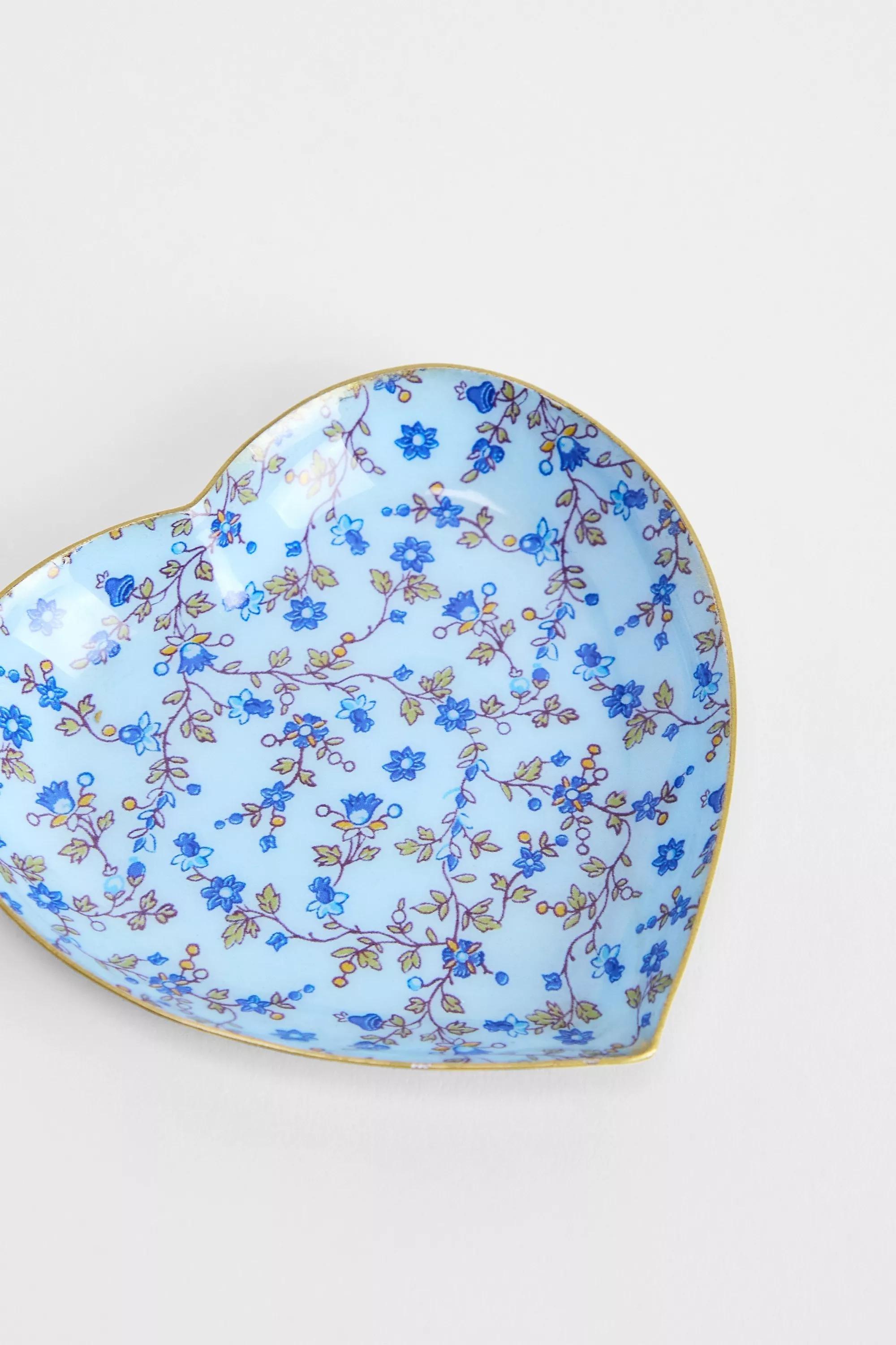 Blue Chinoiserie Heart Trinket Dish, BLUE, large image number 0