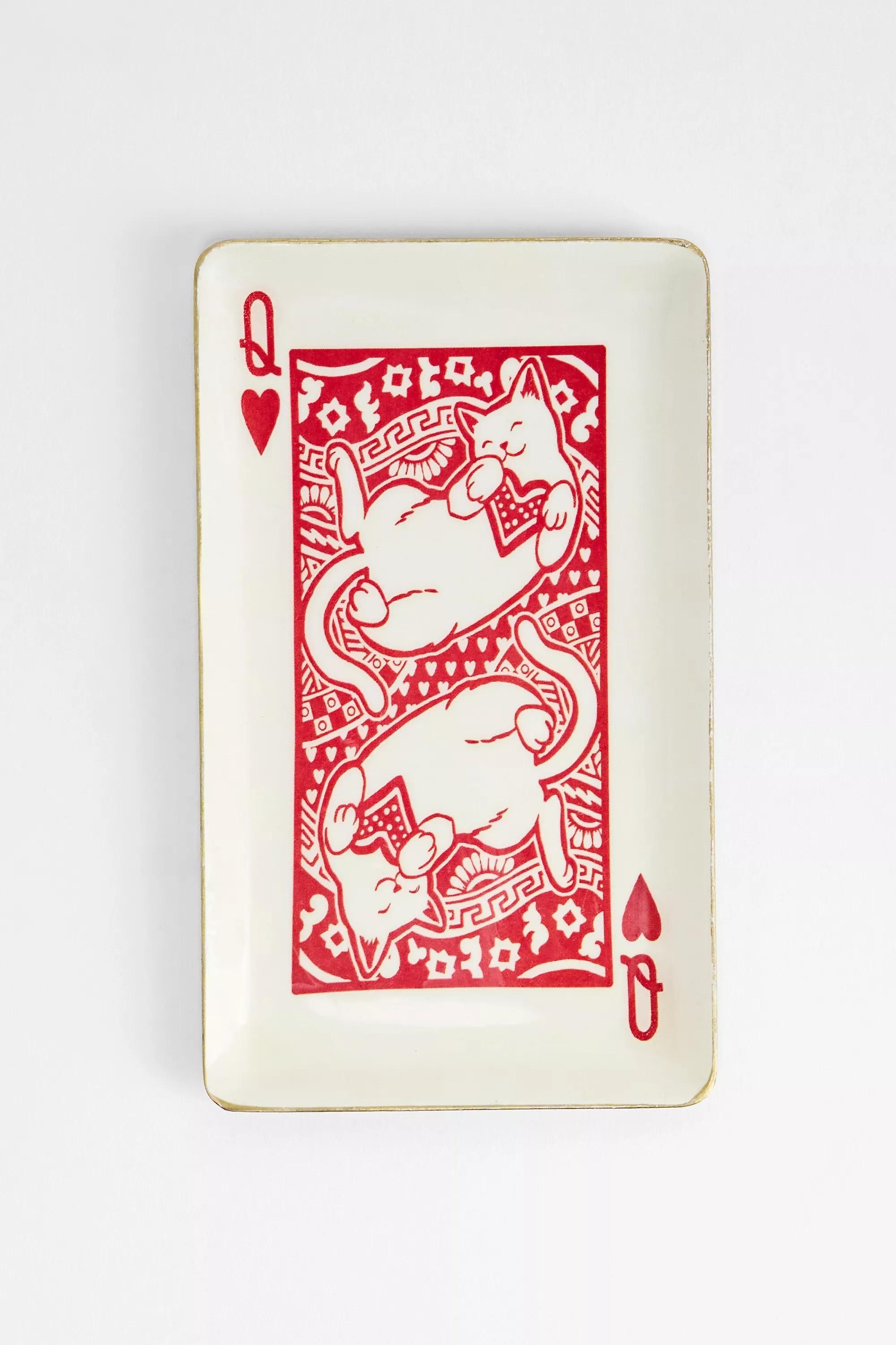 Red Queen Of Cats Trinket Tray, RED, large image number 0
