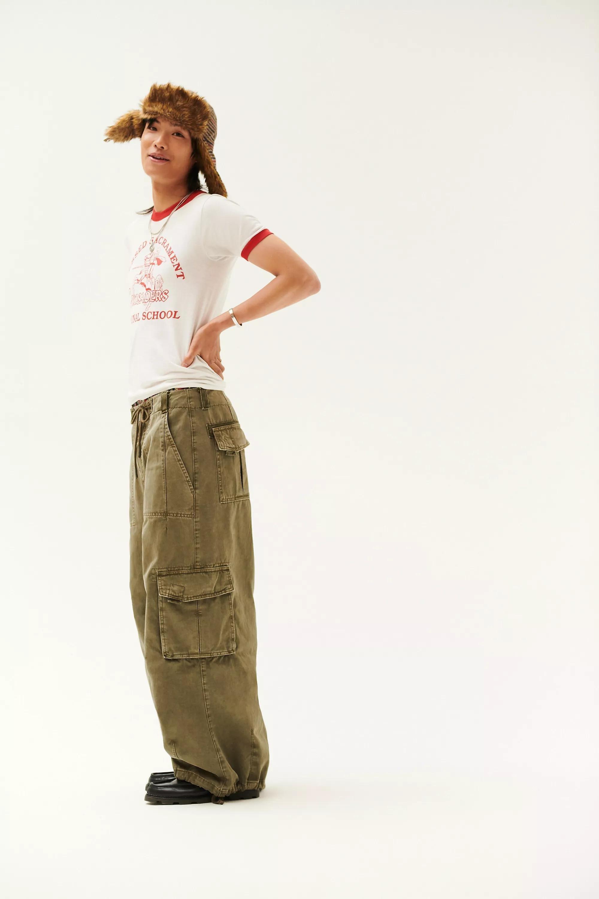 Green Bdg Denzel Cargo Trousers, GRN, large image number 4