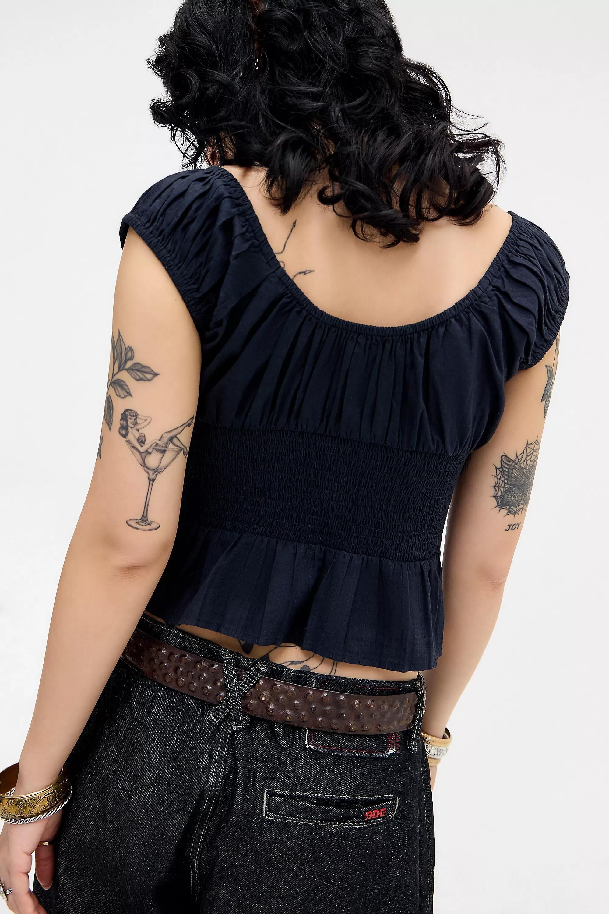 Black Kimchi Blue Hallie Blouse, BLK, large image number 2