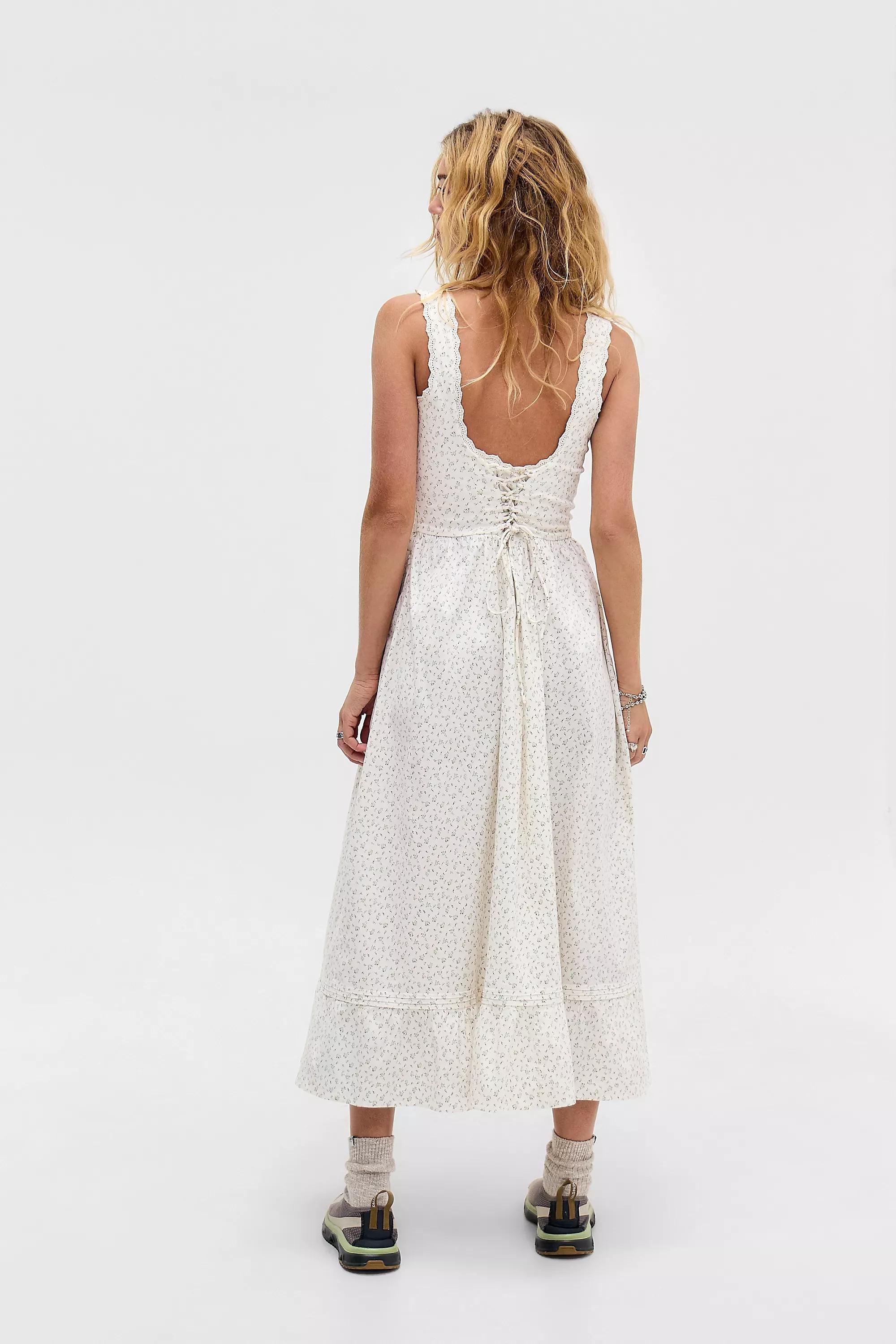 White Kimchi Blue Gabriette Drop Waist Prairie Maxi Dress, CREME, large image number 3