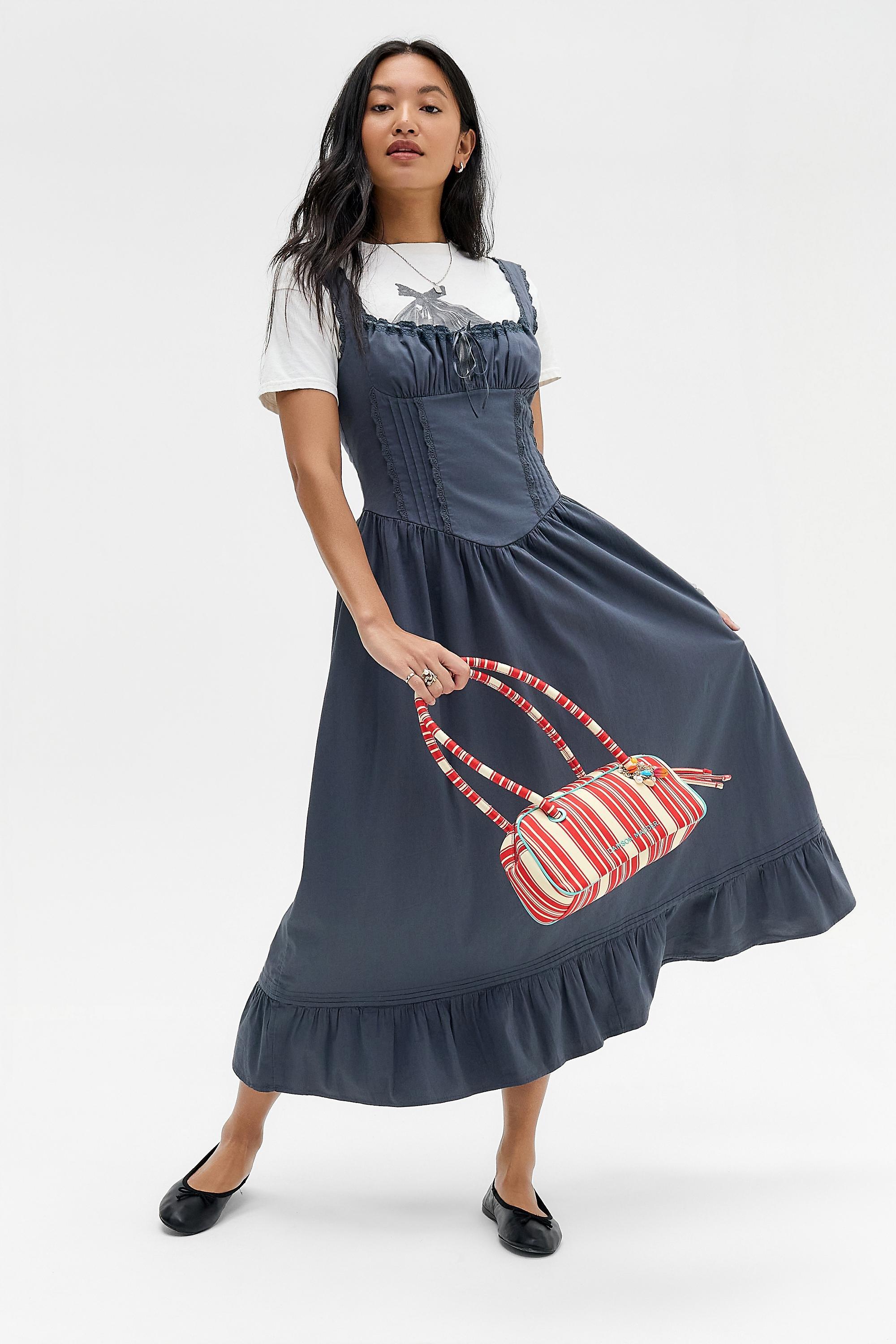 Blue Kimchi Blue Gabriette Drop Waist Prairie Maxi Dress, STONE BLUE, large image number 0