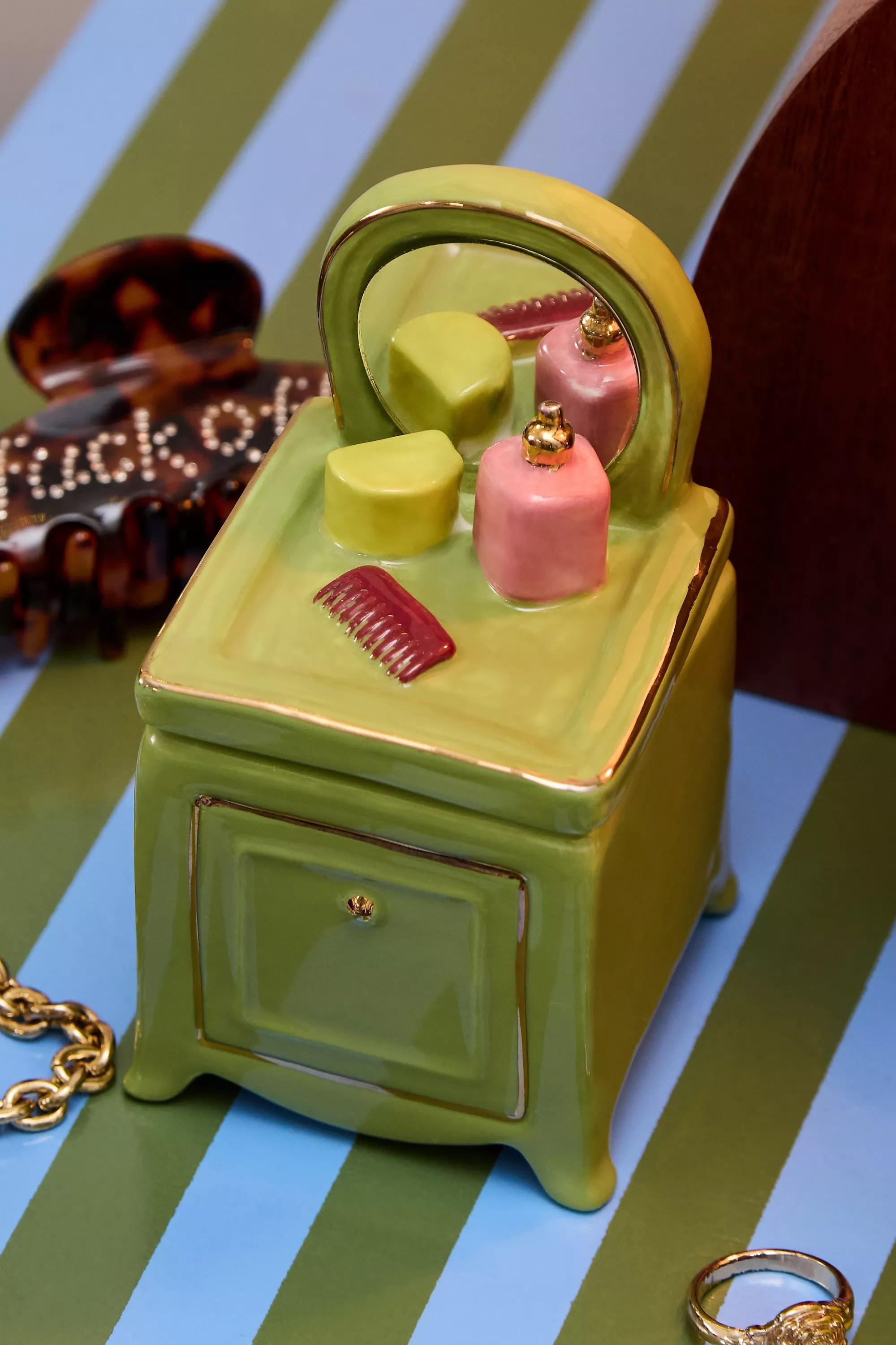 Green Mini Jane Trinket Box, GRN, medium