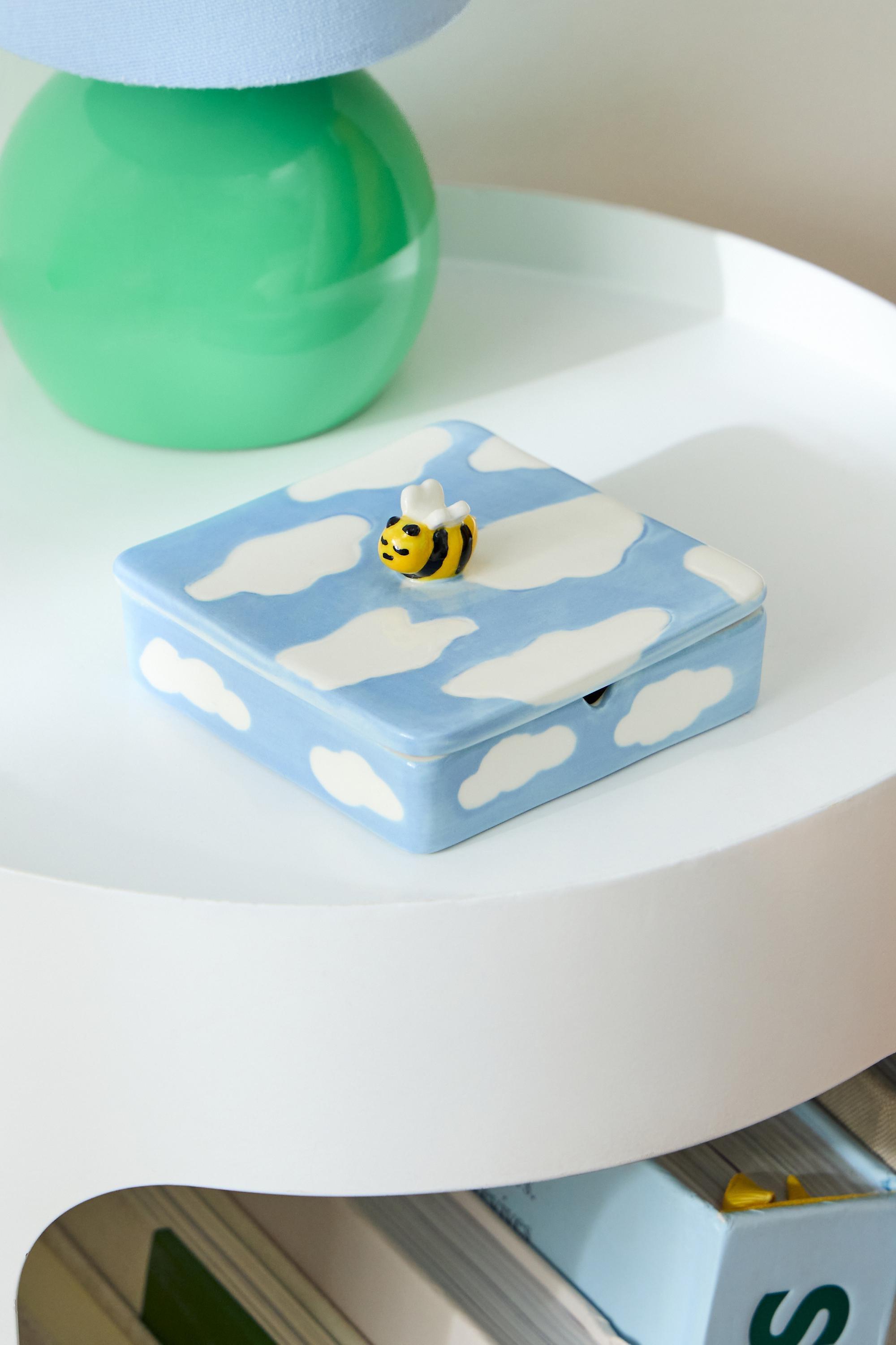 Blue Bumble Bee Trinket Box, BLUE, large image number 0