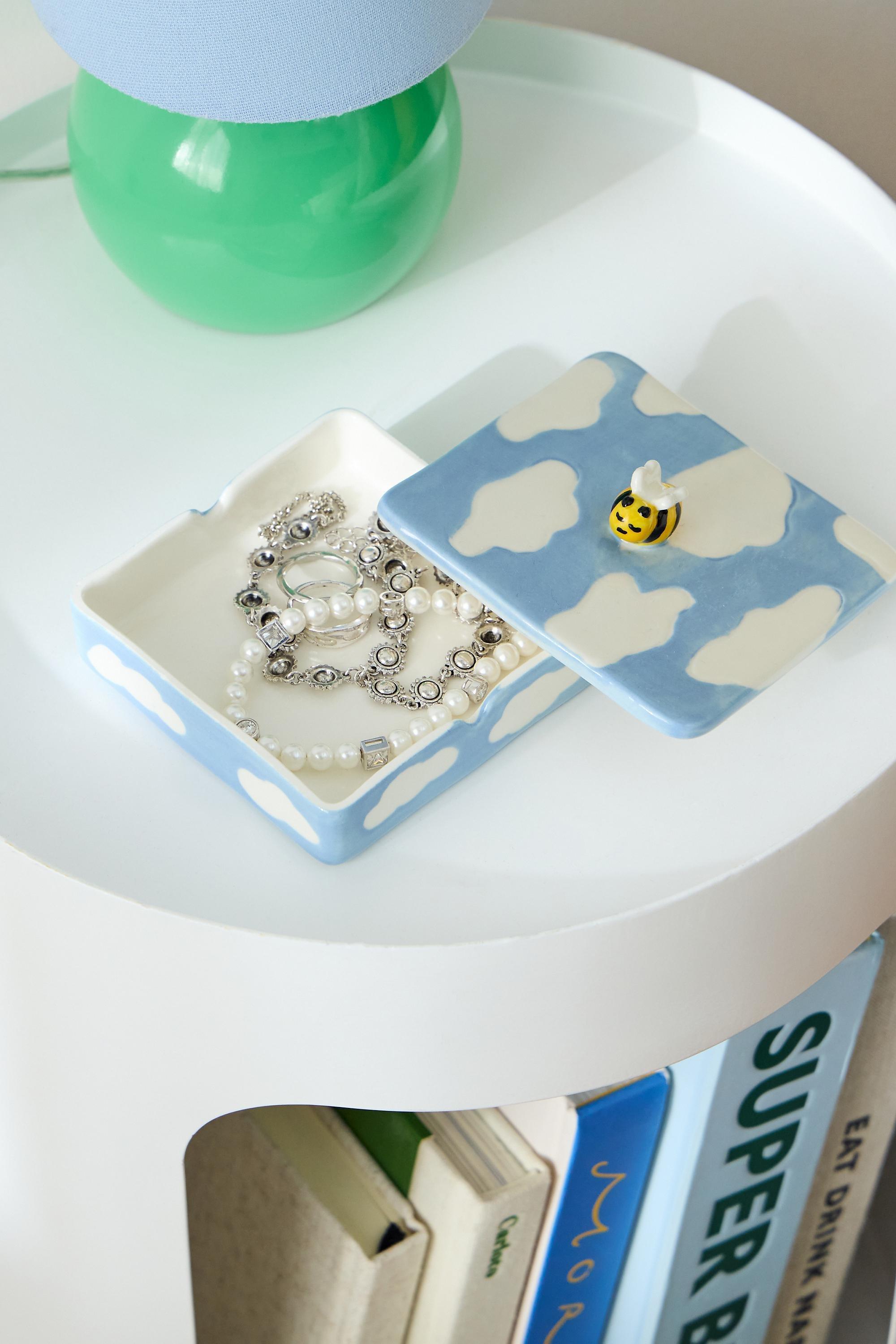 Blue Bumble Bee Trinket Box, BLUE, large image number 1