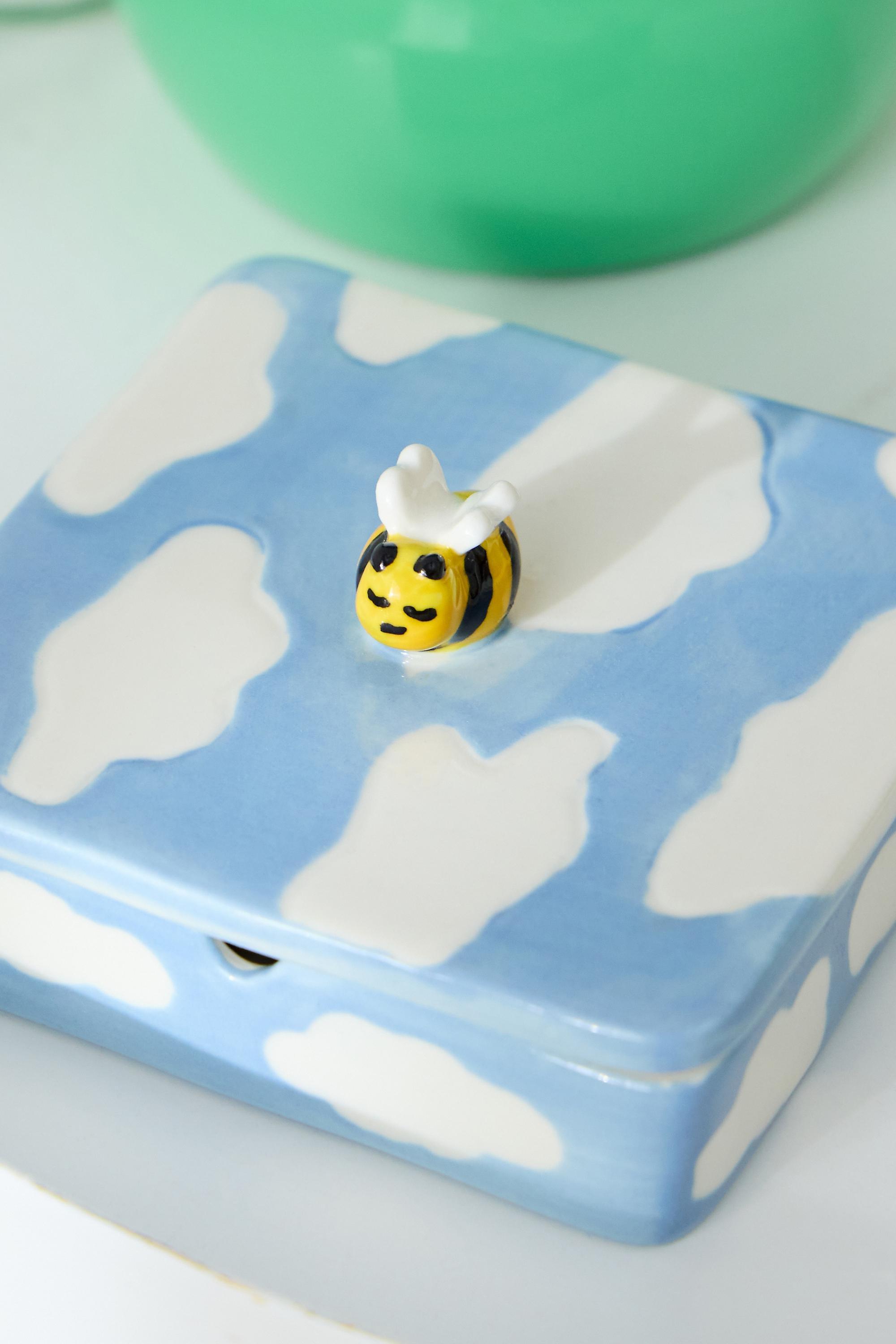 Blue Bumble Bee Trinket Box, BLUE, large image number 2