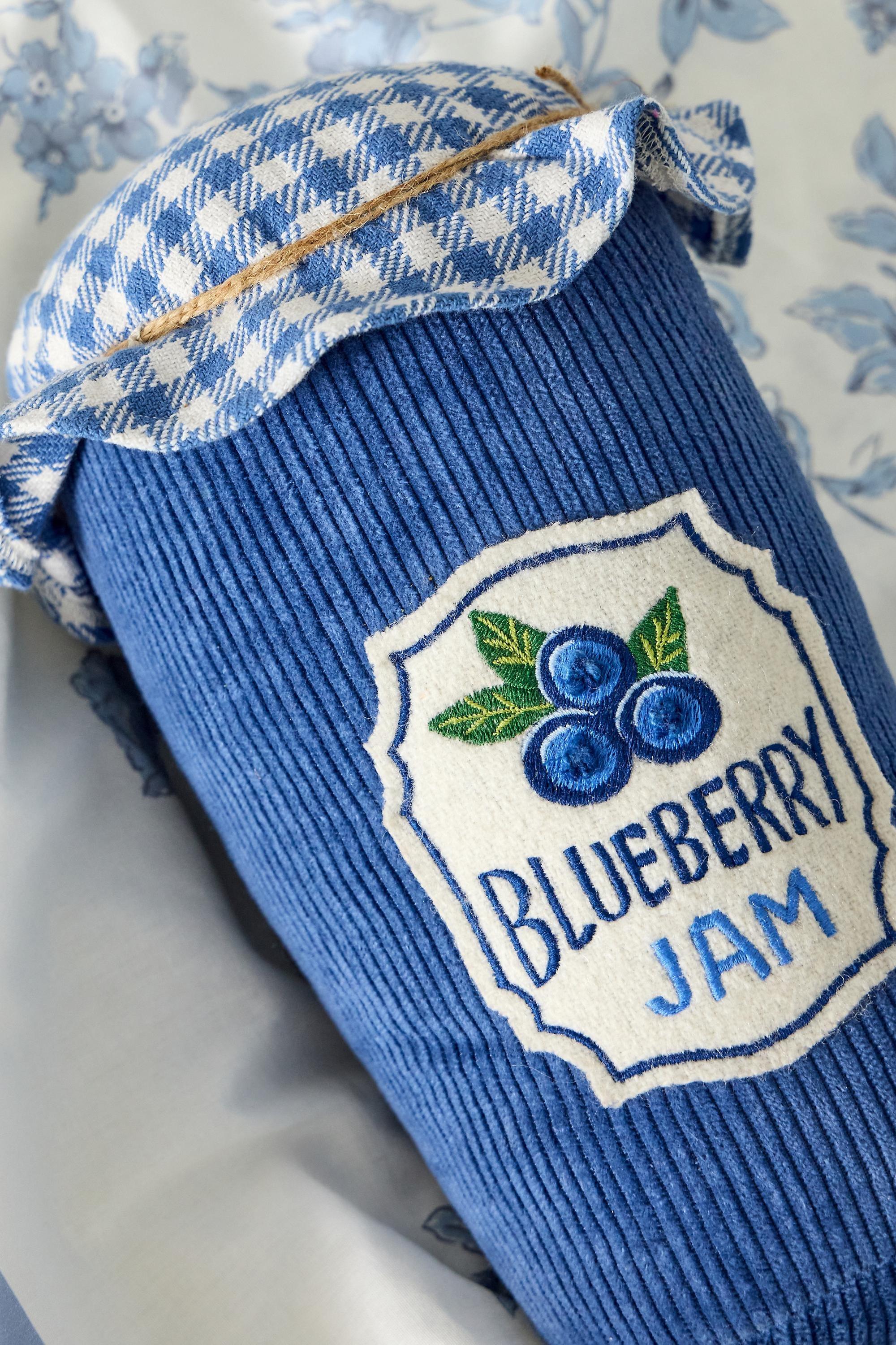 Blue Blueberry Jam Cushion, BLUE, large image number 1