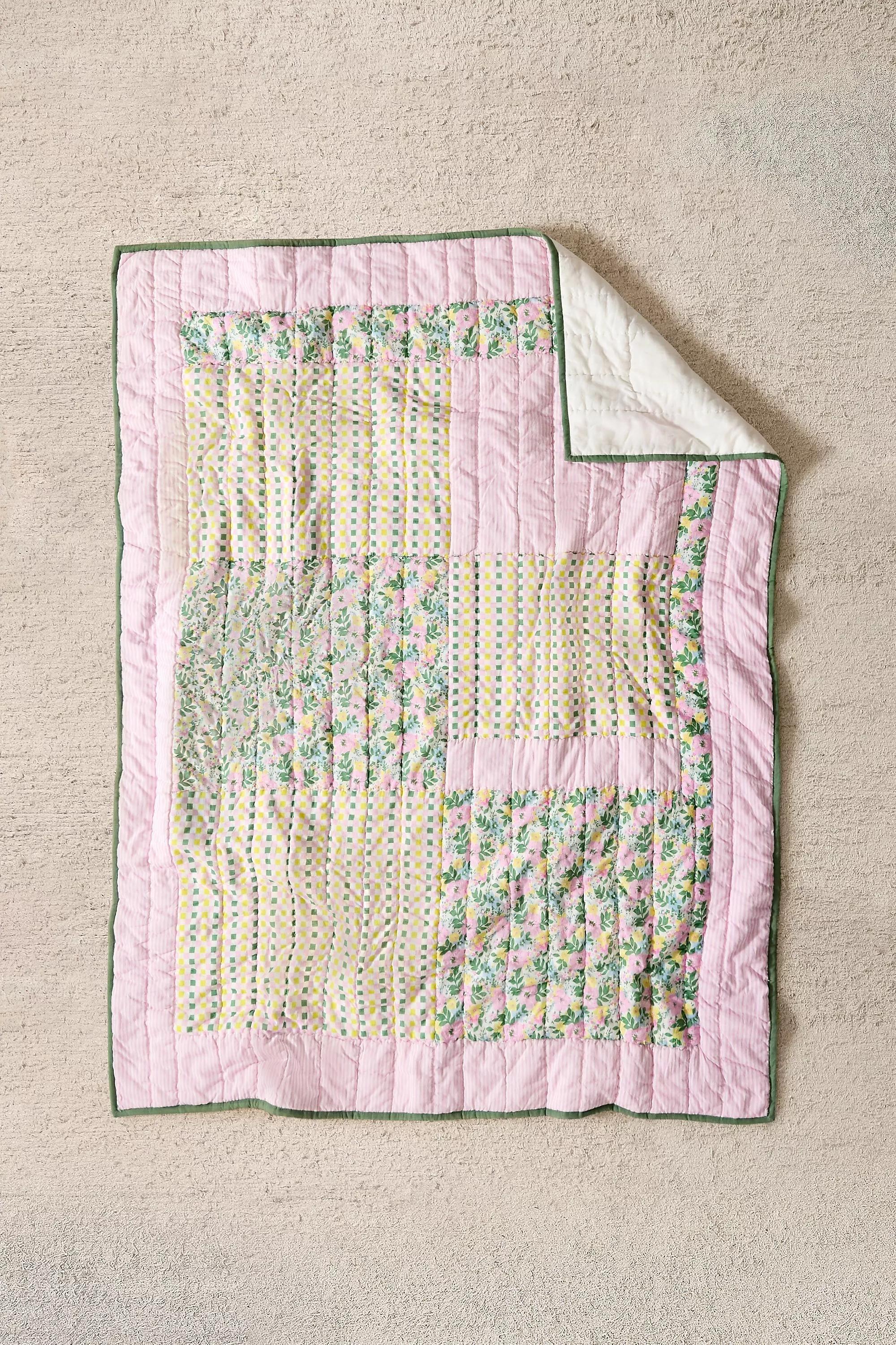 Multicolour Patchwork Quilted Throw, ASSORT, large image number 0