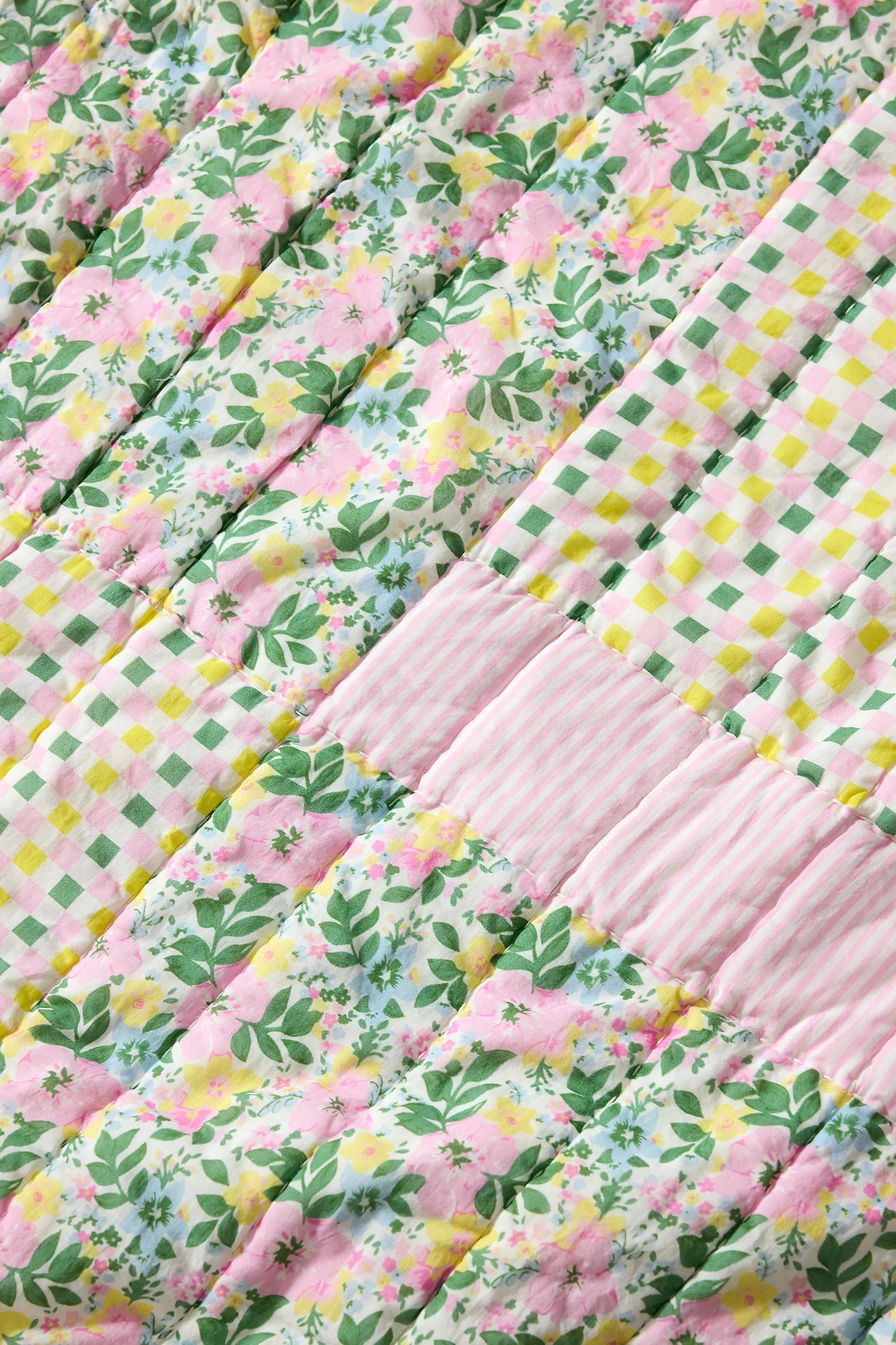 Multicolour Patchwork Quilted Throw, ASSORT, large image number 2