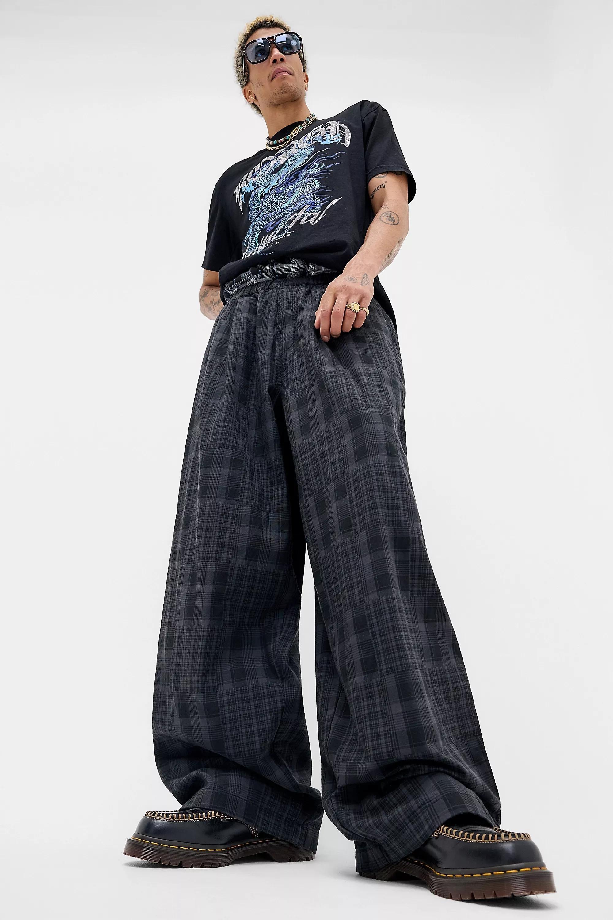 Multicolour Bdg Bobbi Patch Check Cocoon Trousers, ASSORT, large image number 4