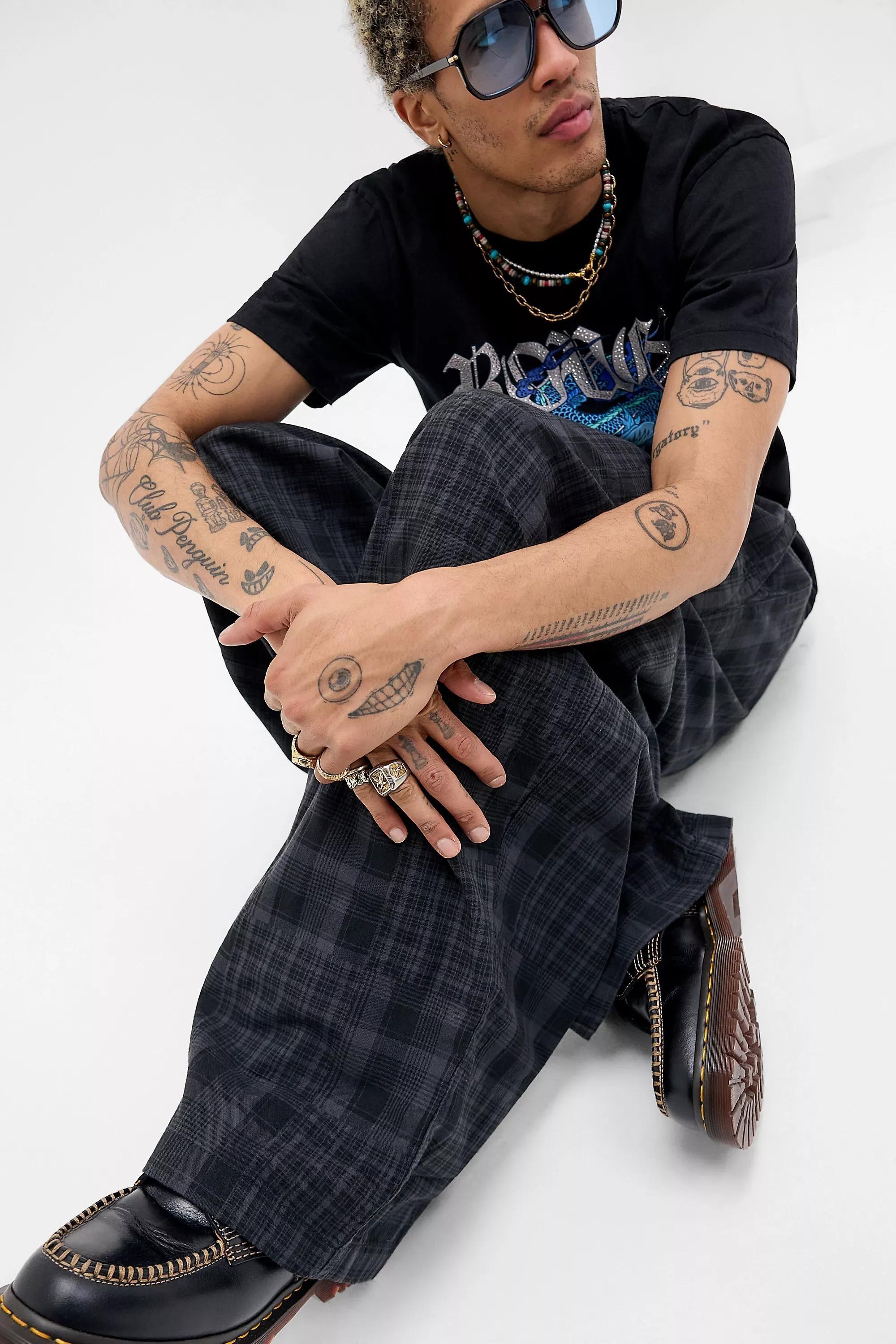 Multicolour Bdg Bobbi Patch Check Cocoon Trousers, ASSORT, large image number 5