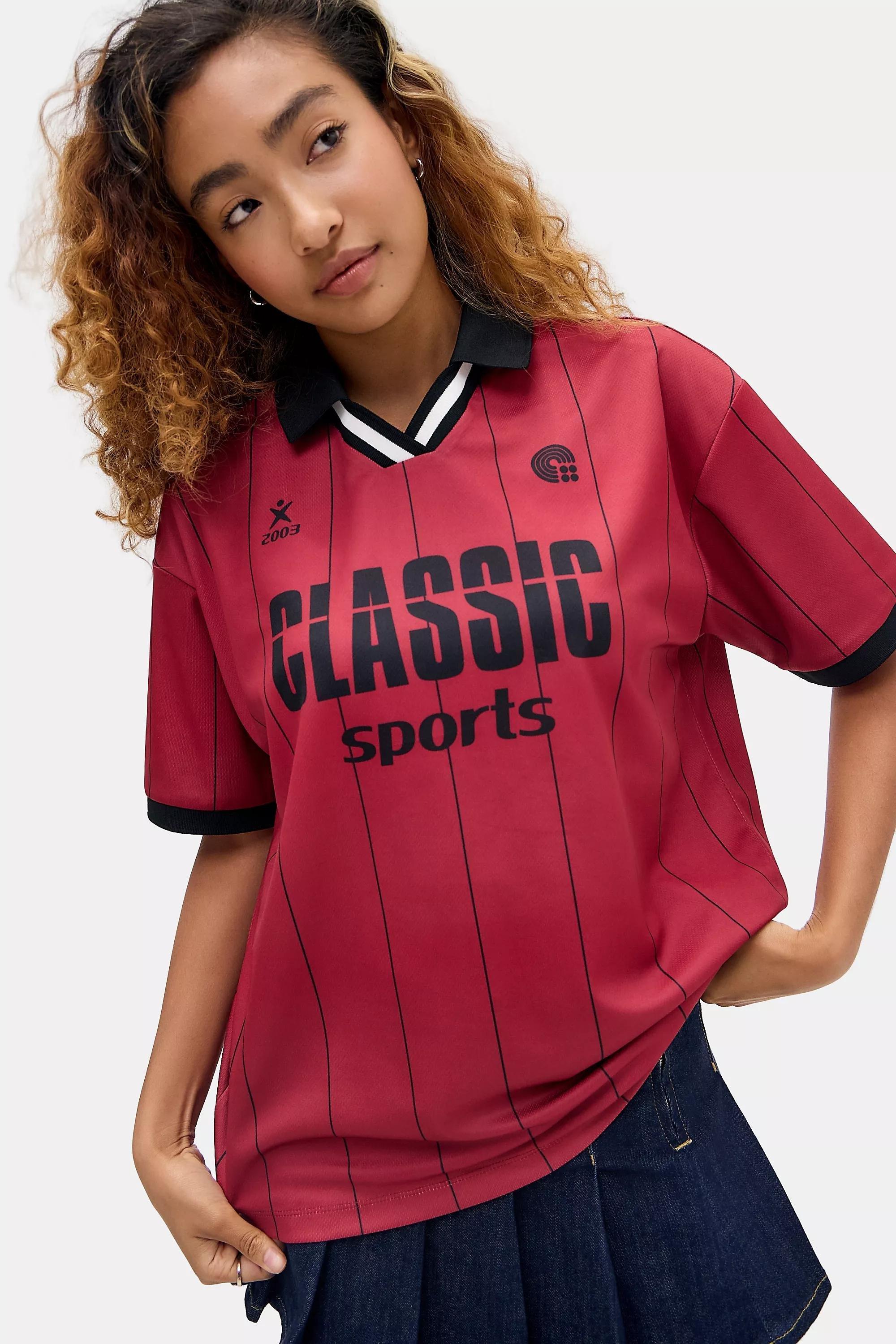 Red Uo Classic Short Sleeve Football T-Shirt, DK RED, large image number 0