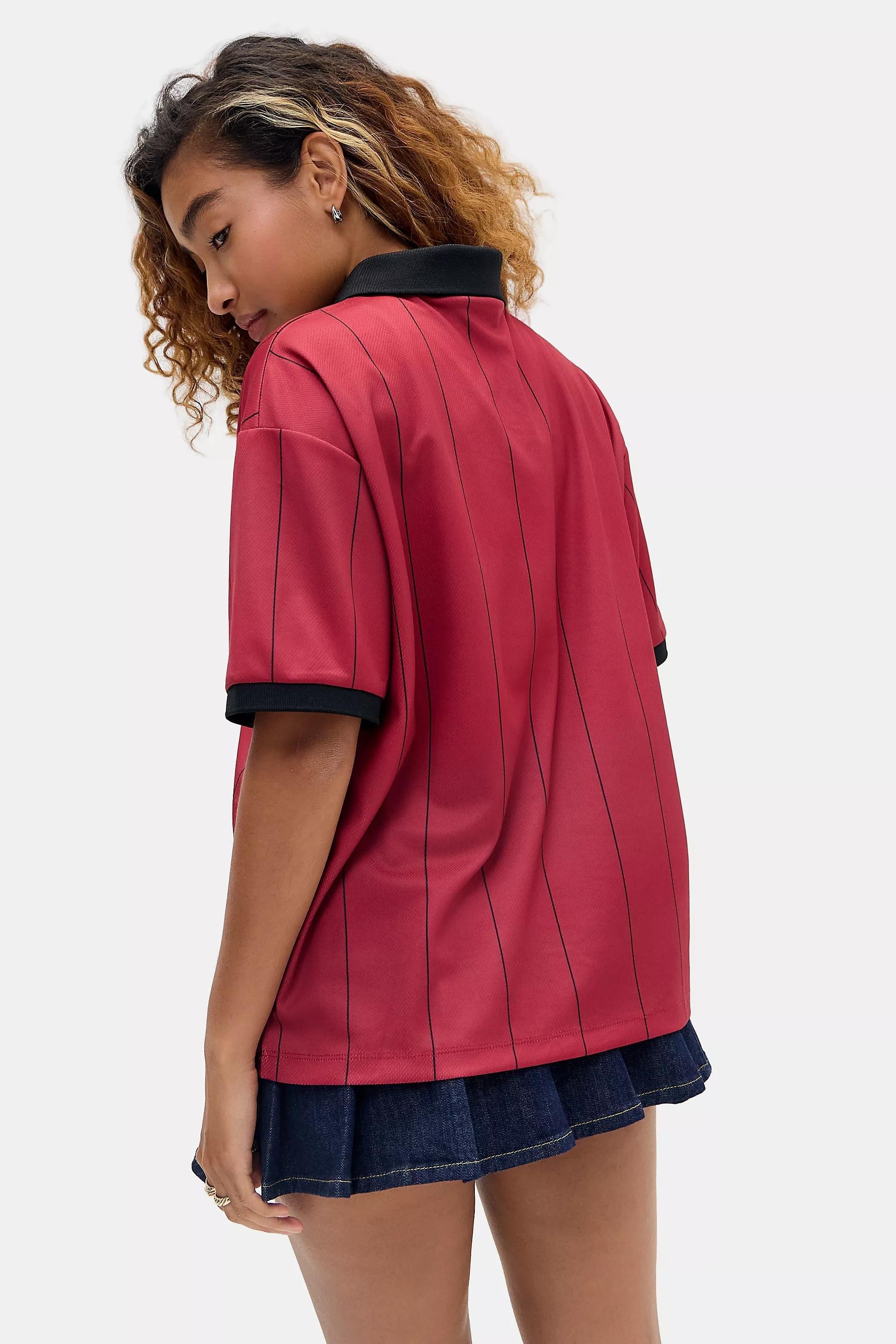 Red Uo Classic Short Sleeve Football T-Shirt, DK RED, large image number 3