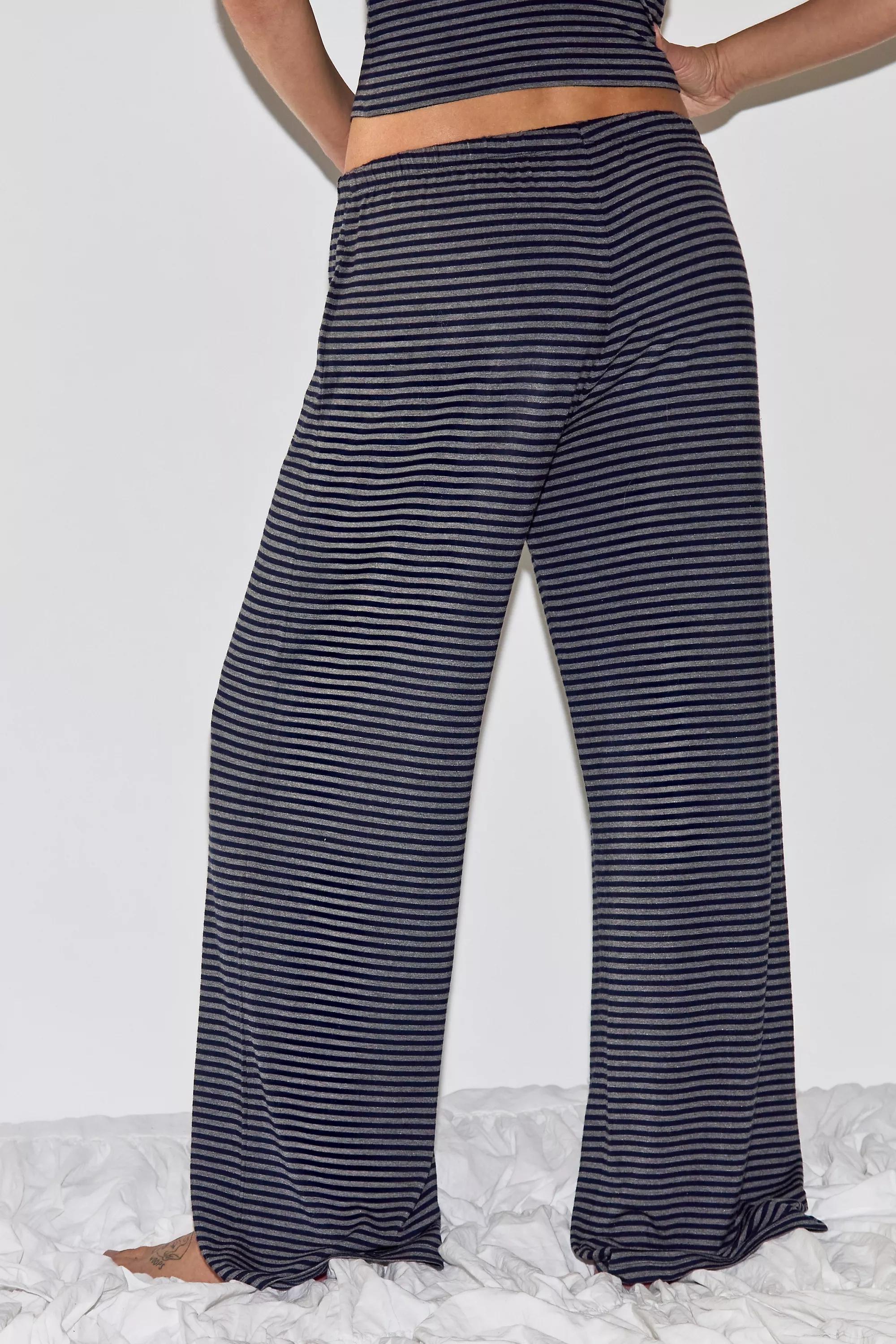 Navy Out From Under Noah Stripe Jersey Pyjama Trousers, NAVY, large image number 2