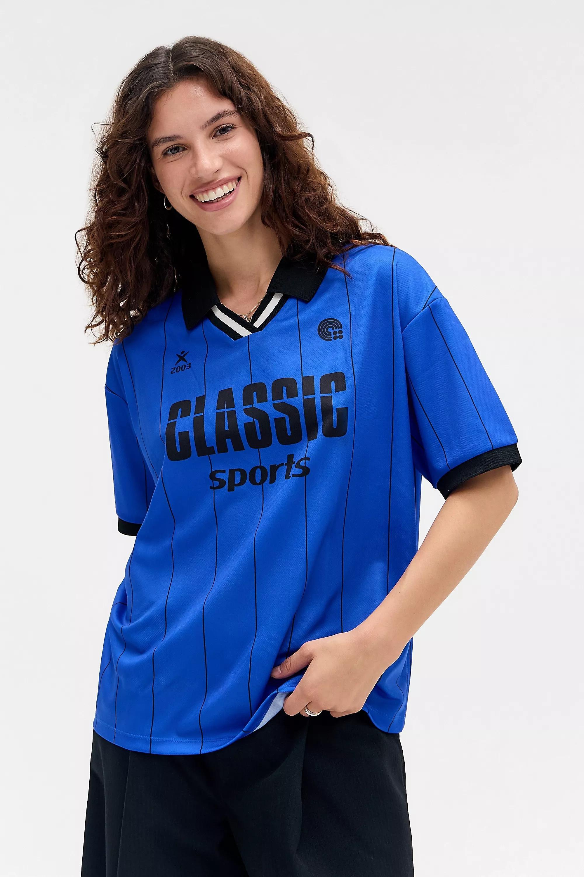 Blue Uo Classic Sport Short Sleeve Football Top, BLUE, large image number 0