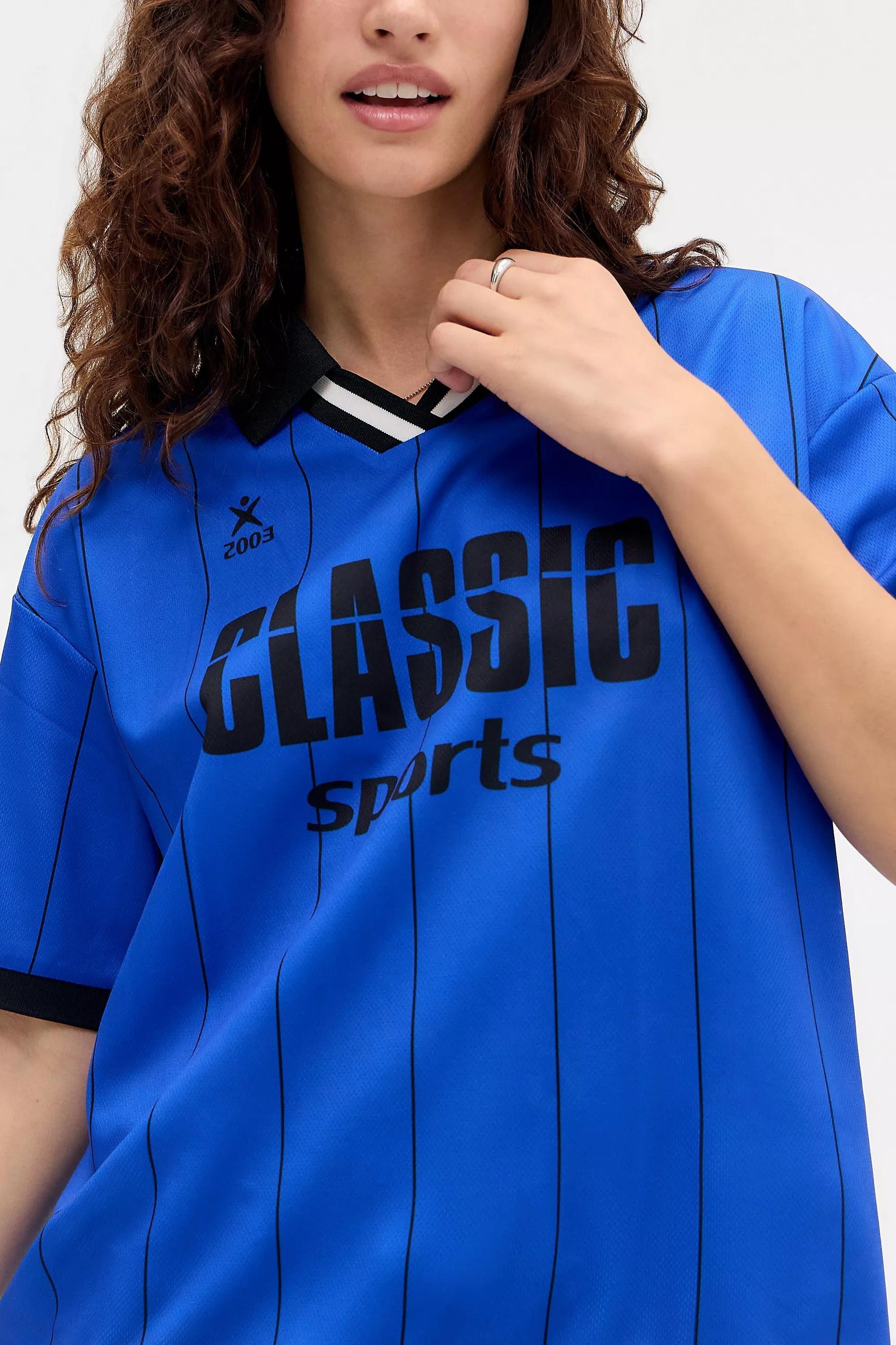 Blue Uo Classic Sport Short Sleeve Football Top, BLUE, large image number 1