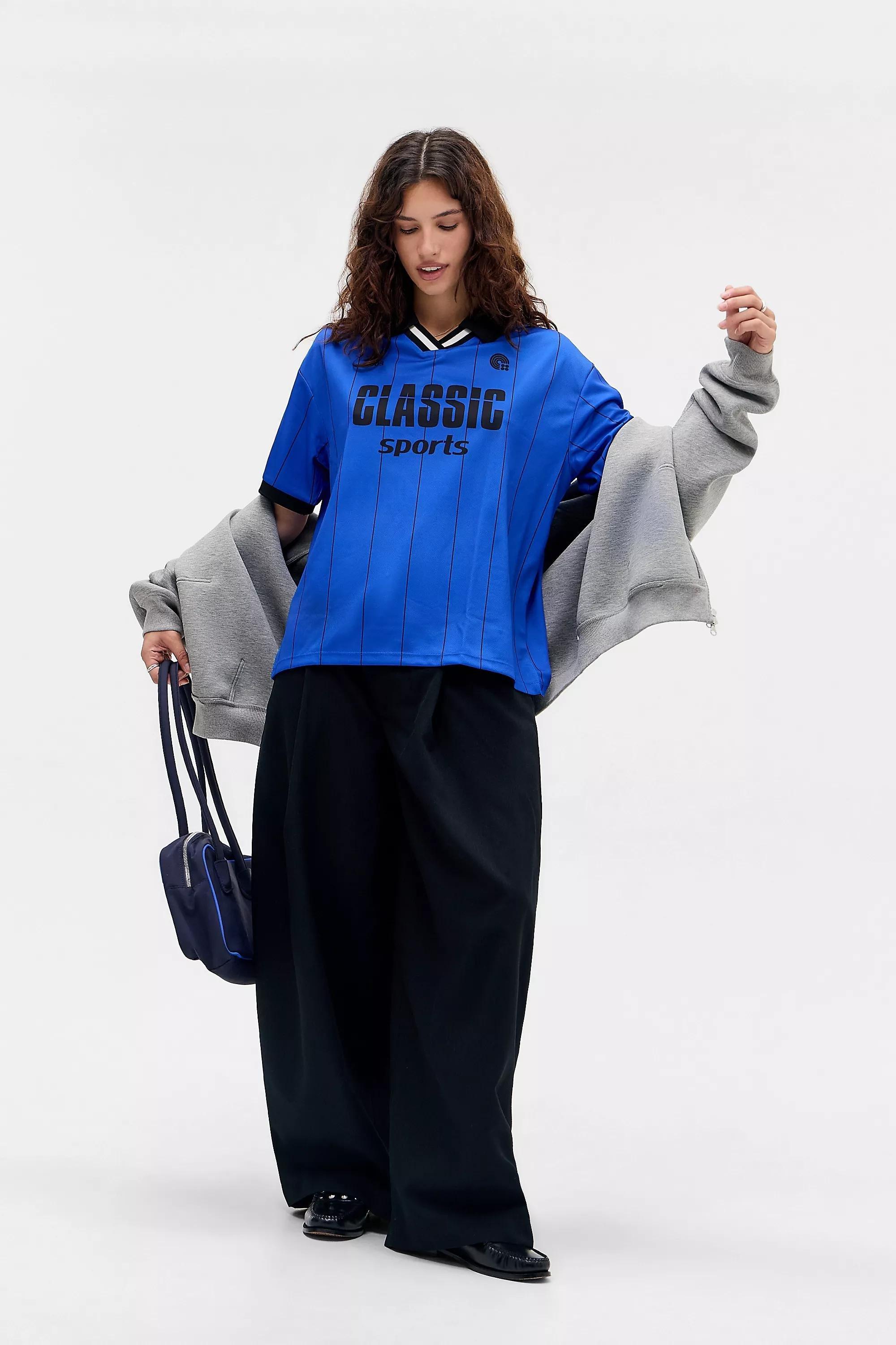 Blue Uo Classic Sport Short Sleeve Football Top, BLUE, large image number 2