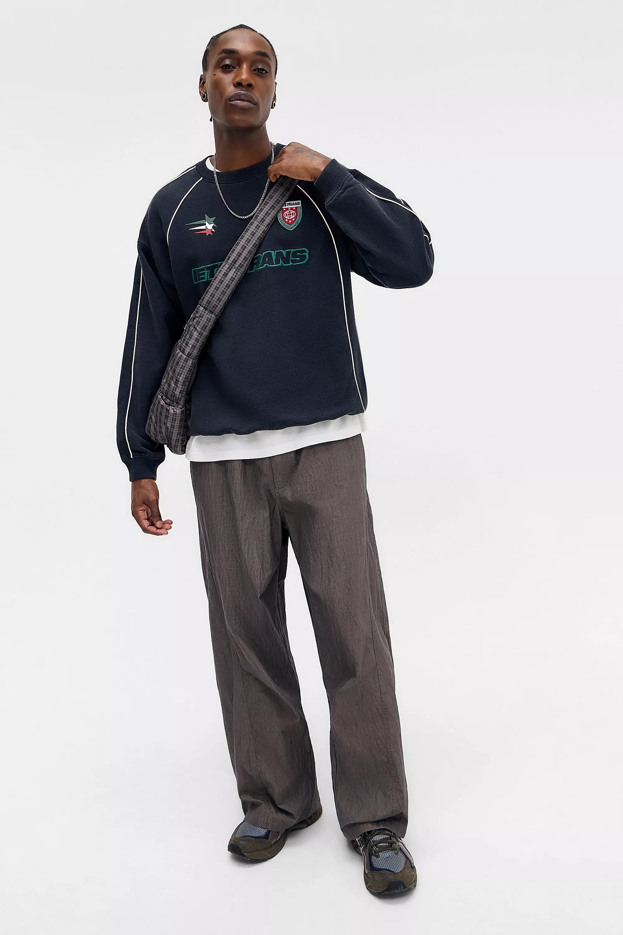 BLACK iets frans... Black Piped Football Sweatshirt, BLK, medium