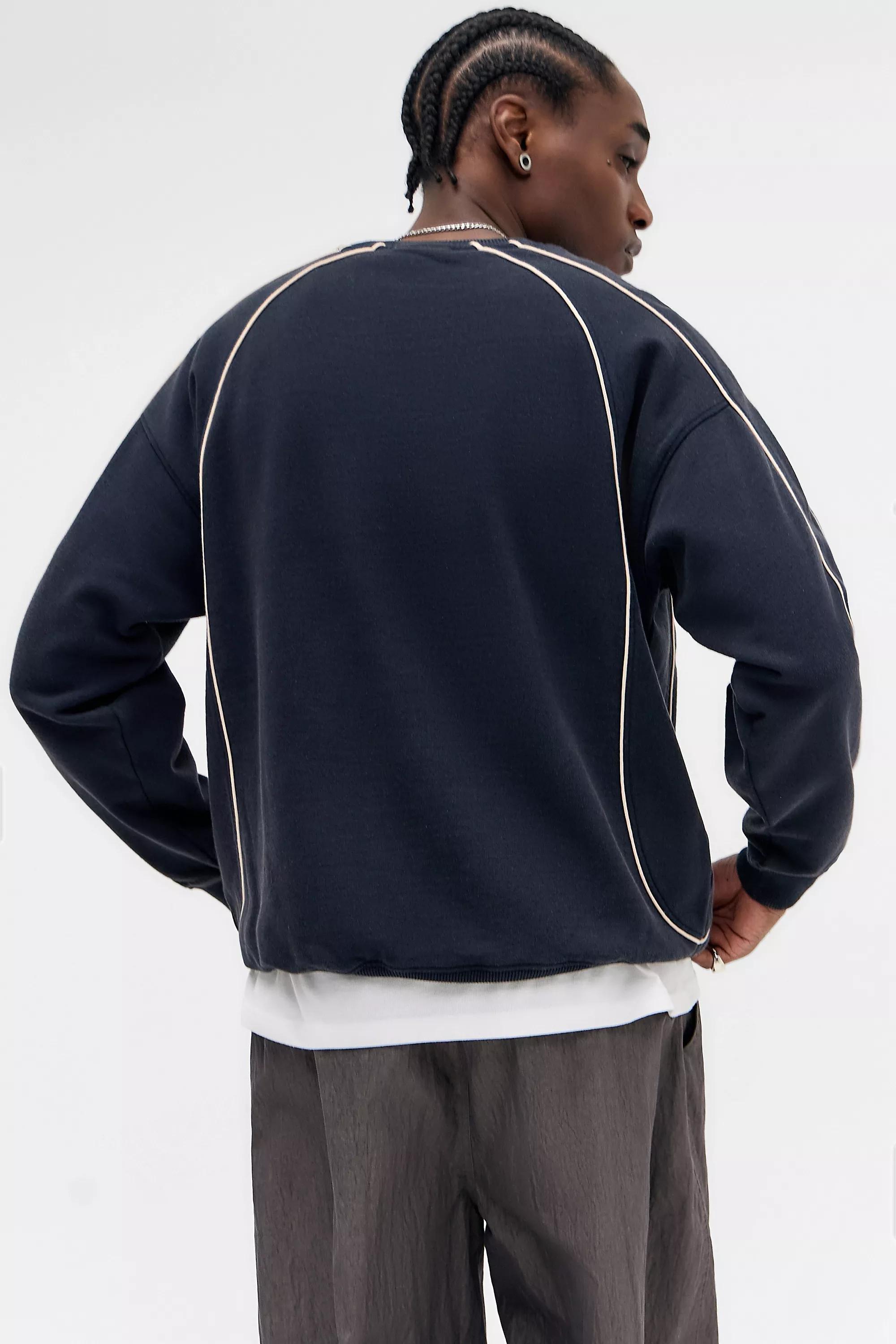 BLACK iets frans... Black Piped Football Sweatshirt, BLK, large image number 3