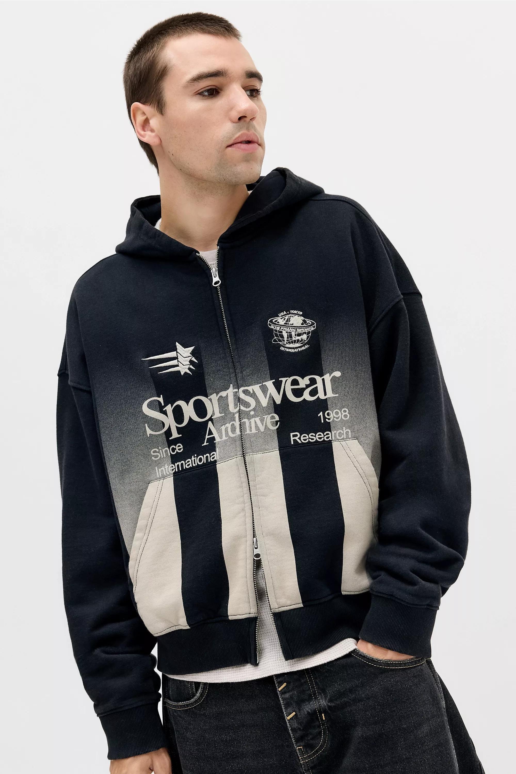 Black ites frans... Sportswear Zip-Through Hoodie, BLK, large image number 0
