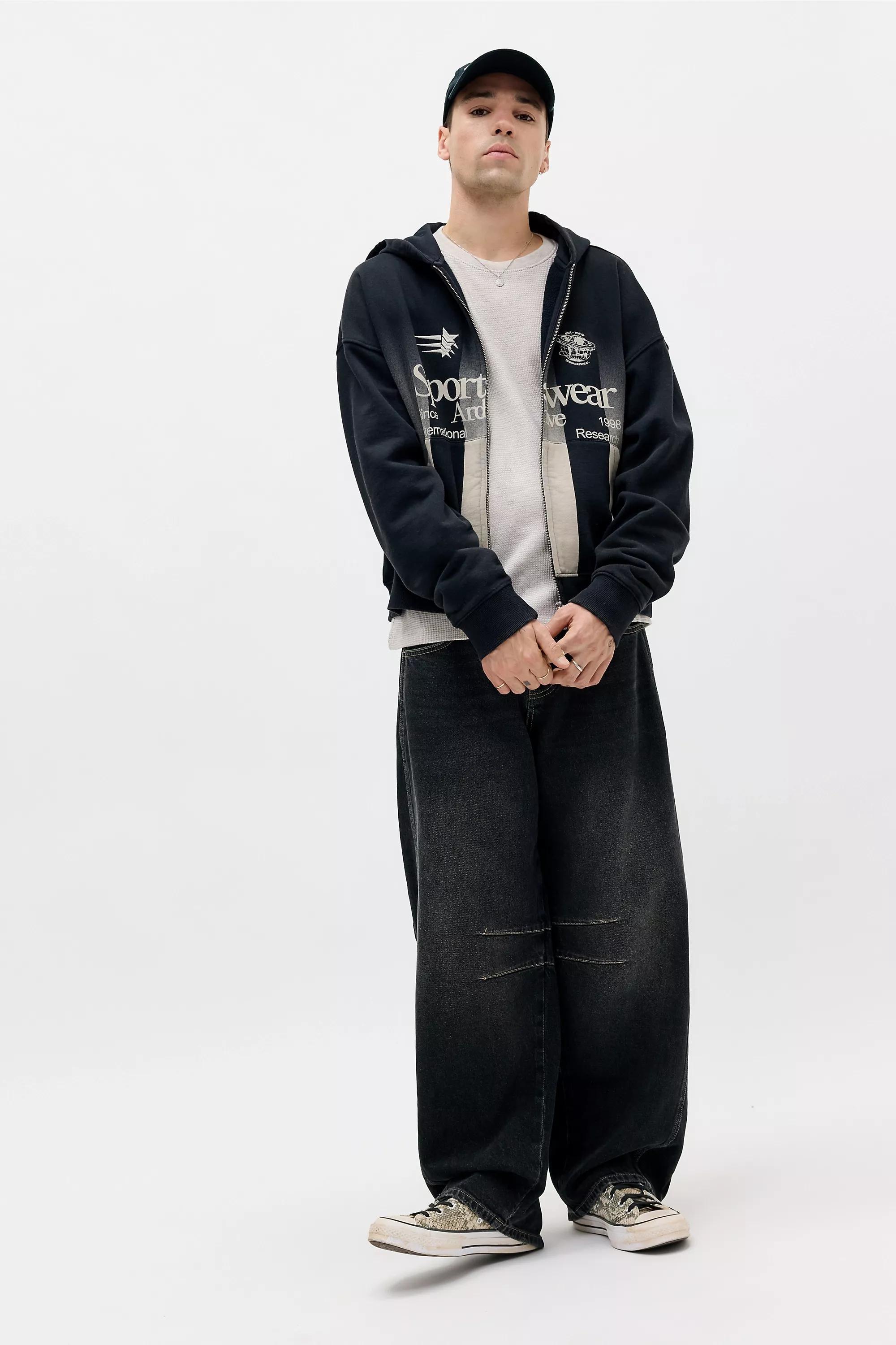 Black ites frans... Sportswear Zip-Through Hoodie, BLK, large image number 1