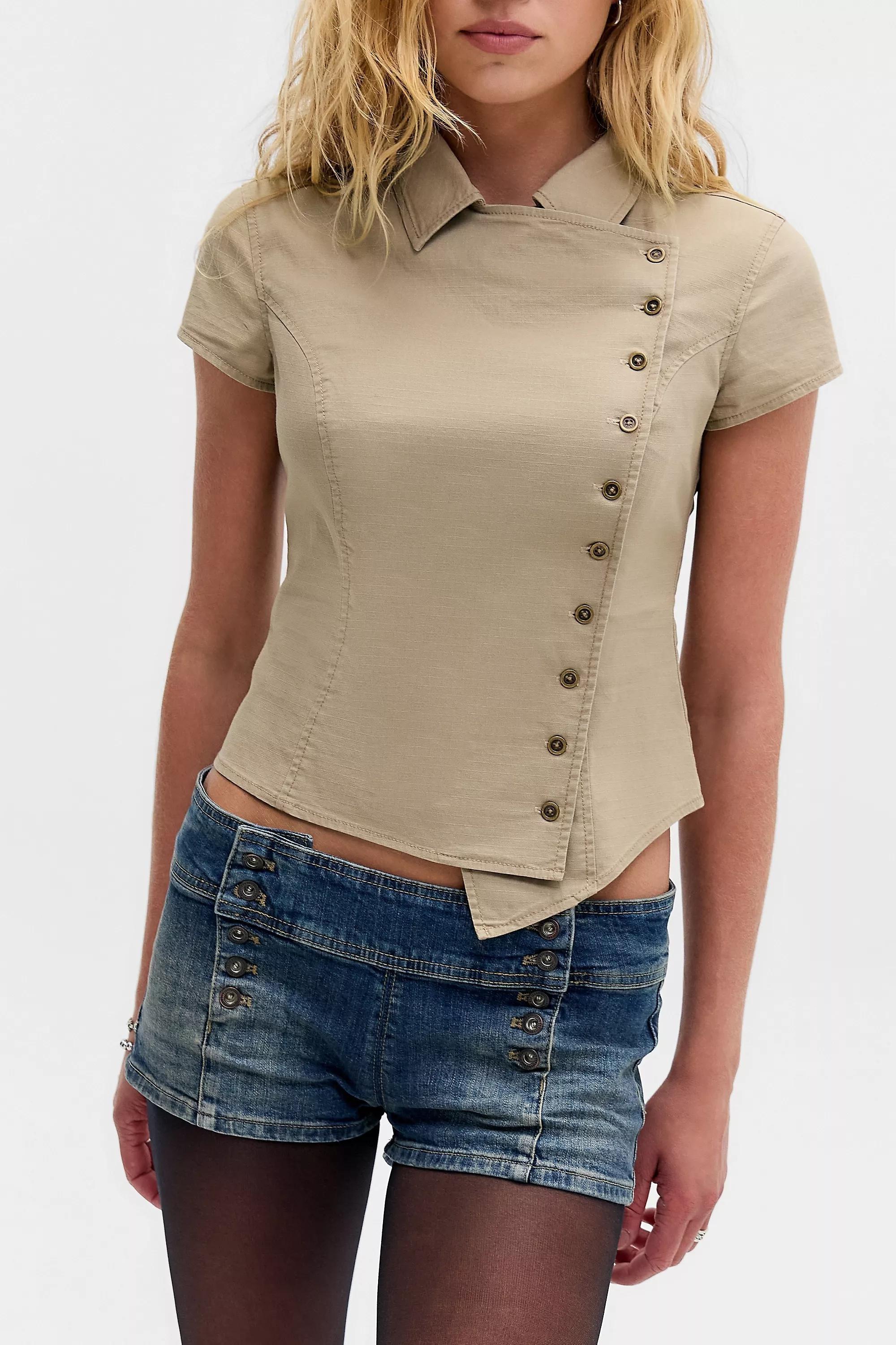 Vintage Denim Medium Bdg Piper Nautical Denim Mini Shorts, VINTAGE DENIM MEDIUM, large image number 0