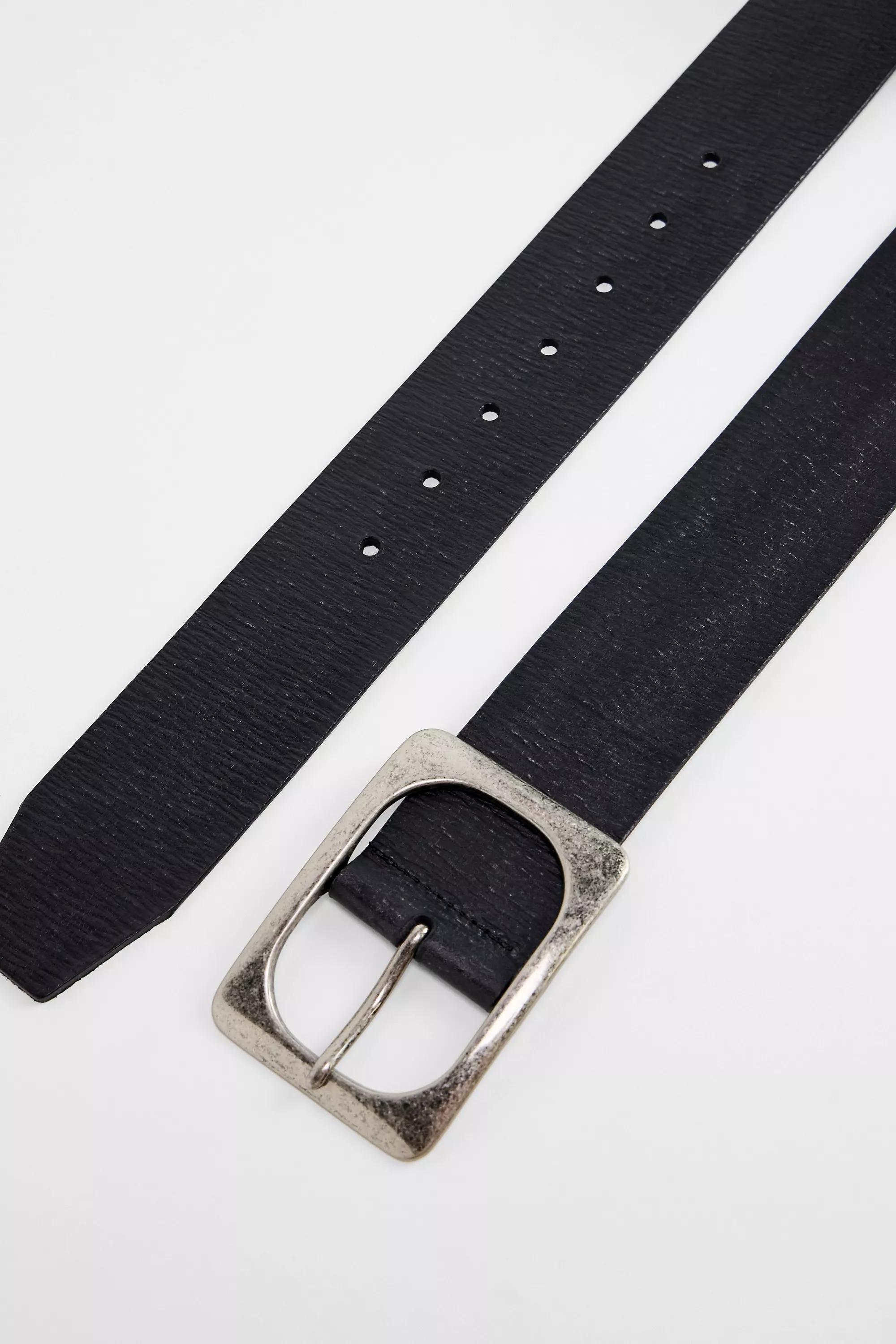BLACK UO Wide Leather Belt, BLK, large image number 2