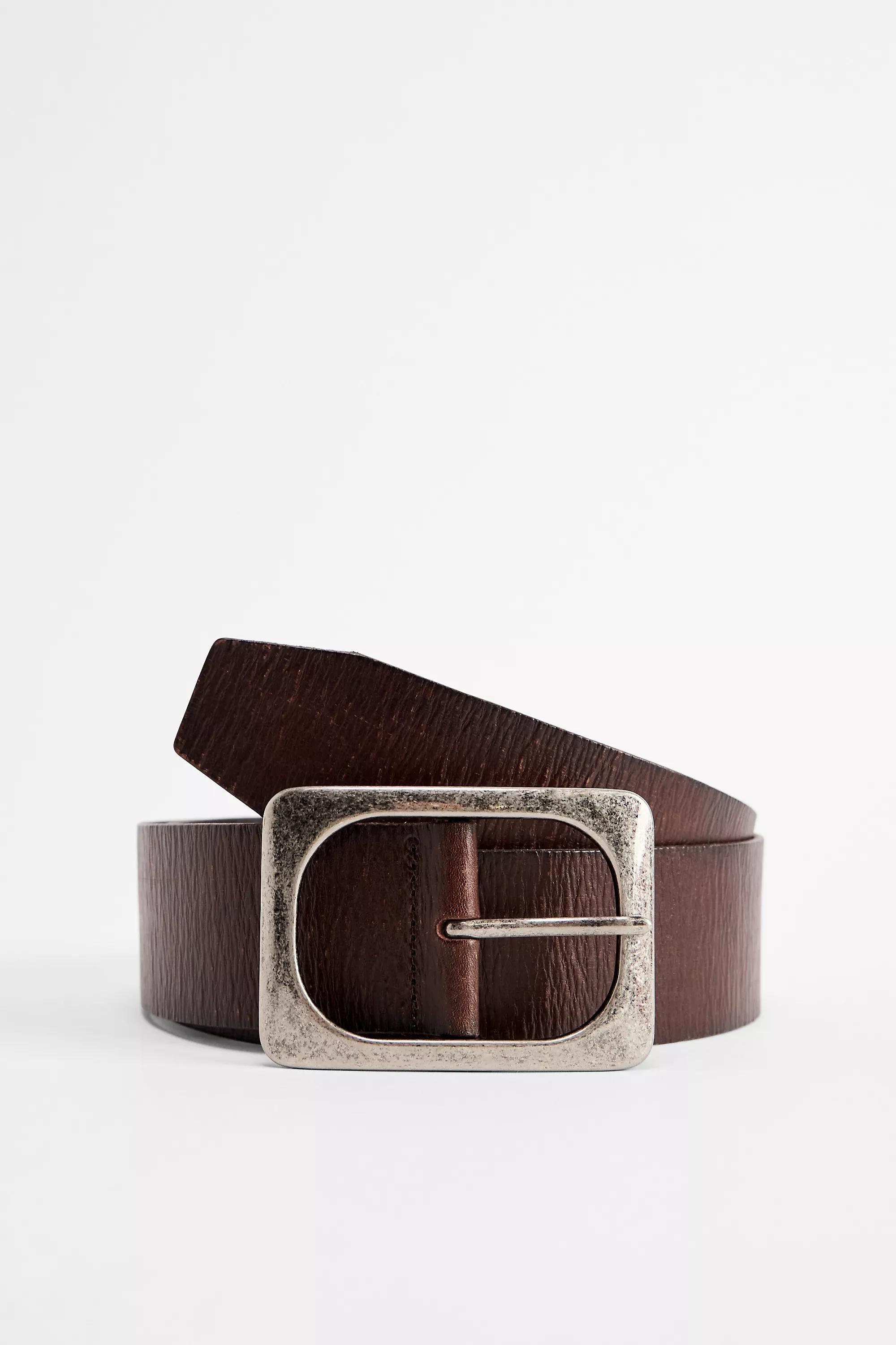 CHOCOLATE UO Wide Leather Belt, CHOC, large image number 1