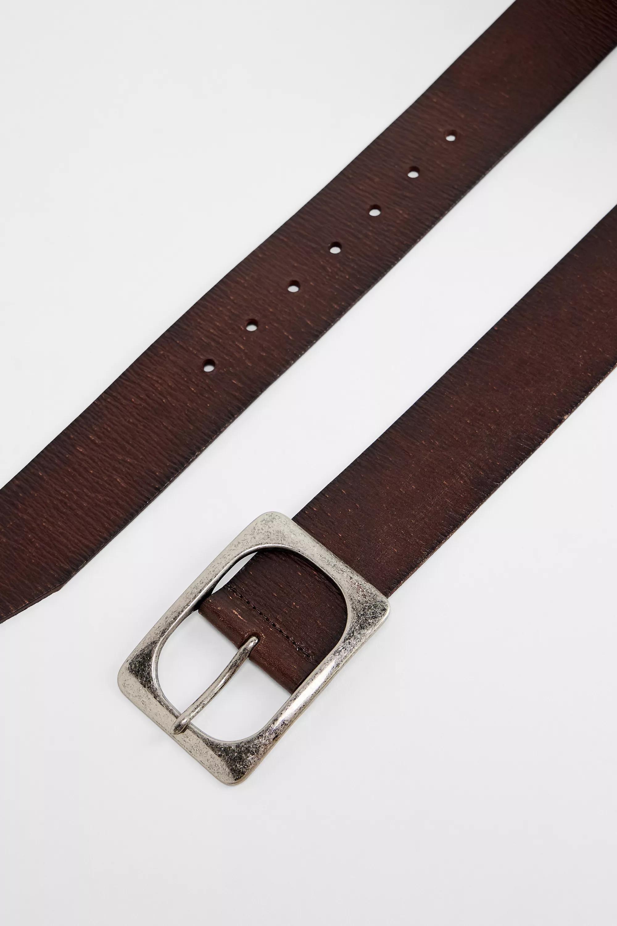 CHOCOLATE UO Wide Leather Belt, CHOC, large image number 2