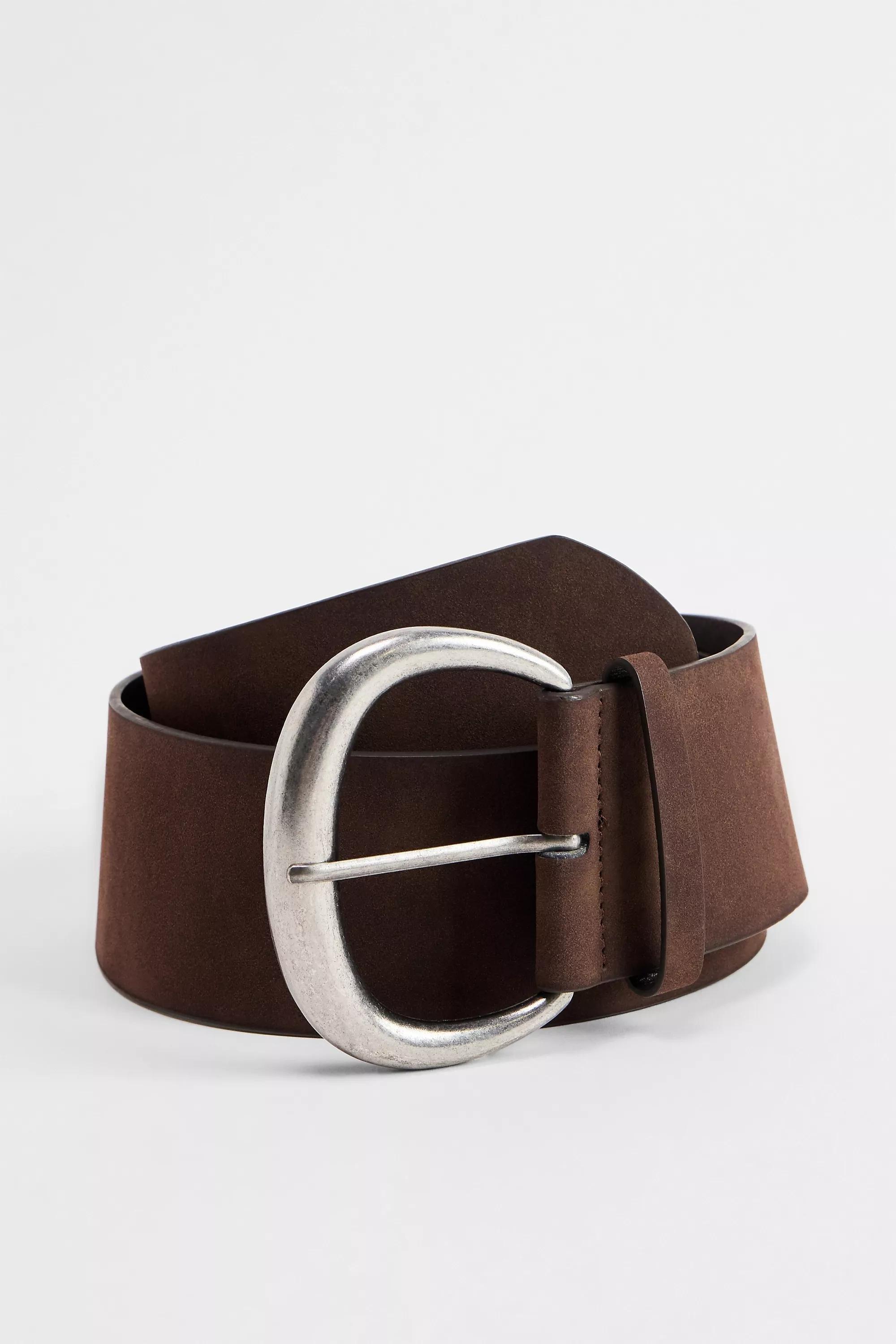 Brown Uo Wide Faux Suede Hip Belt, BRN, medium