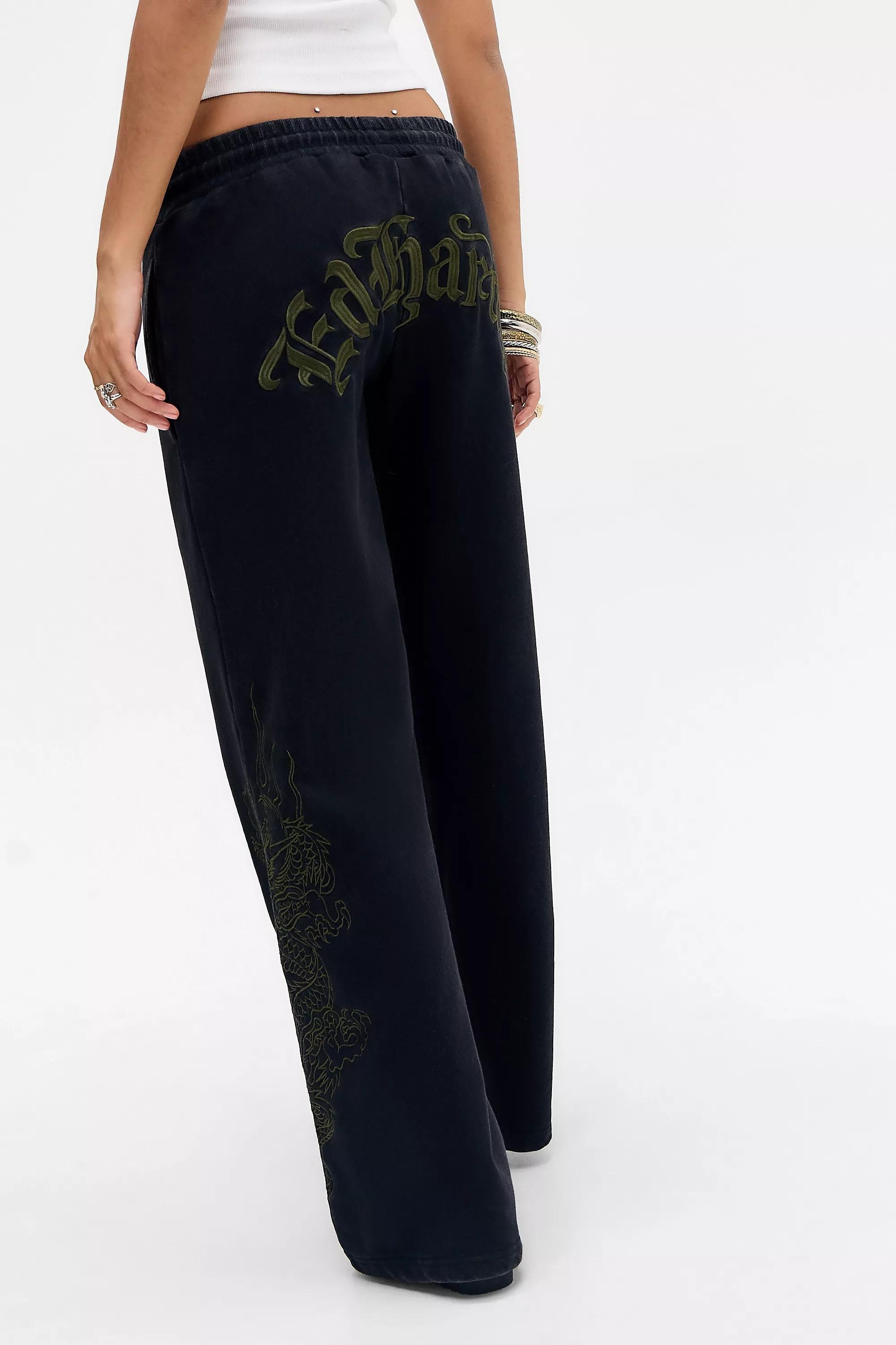 Black Ed Hardy Uo Embroidered Dragon Joggers, BLK, large image number 0