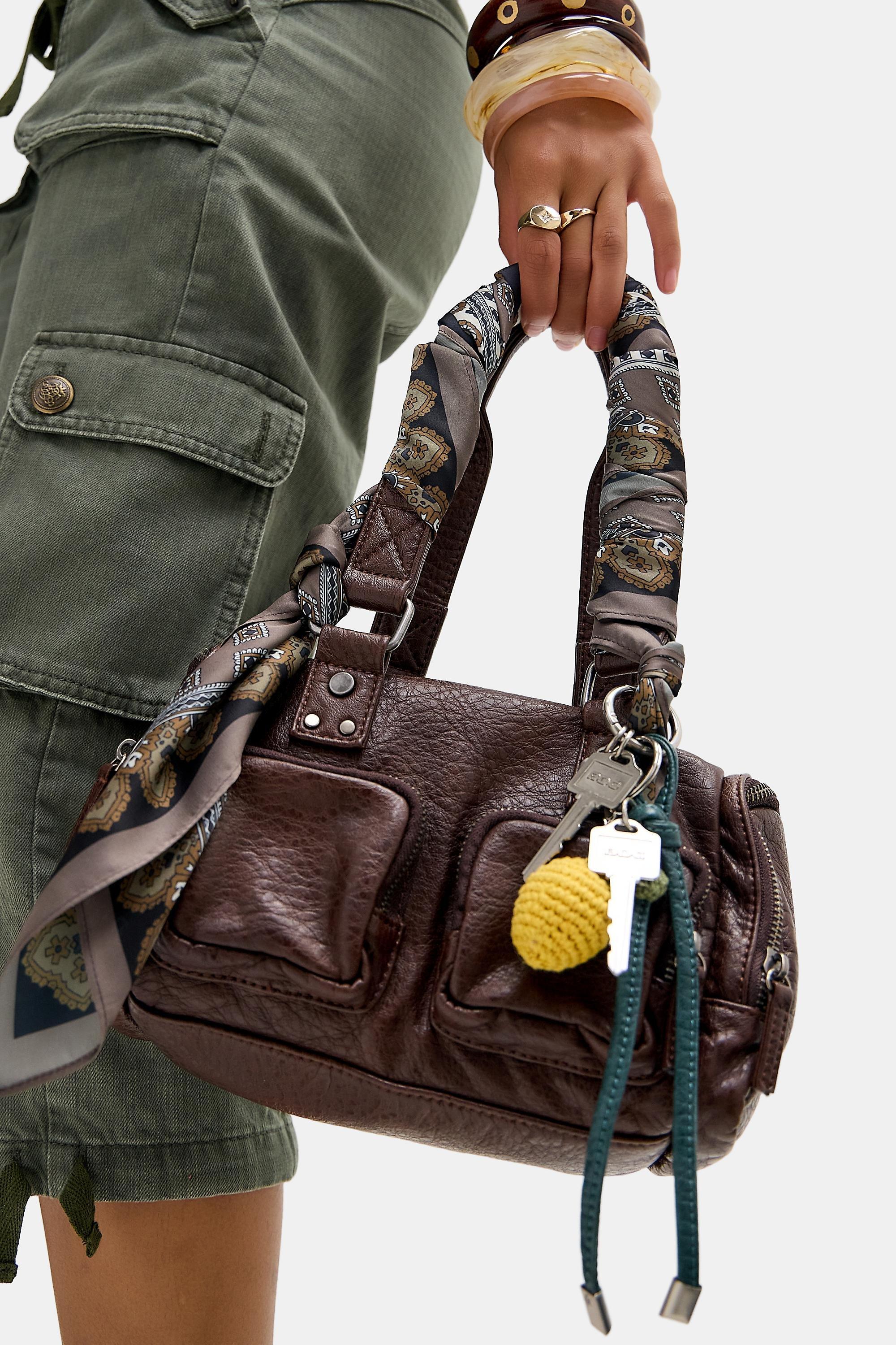 Brown Uo Silky Ornate Print Scarf, CHOC, large image number 3