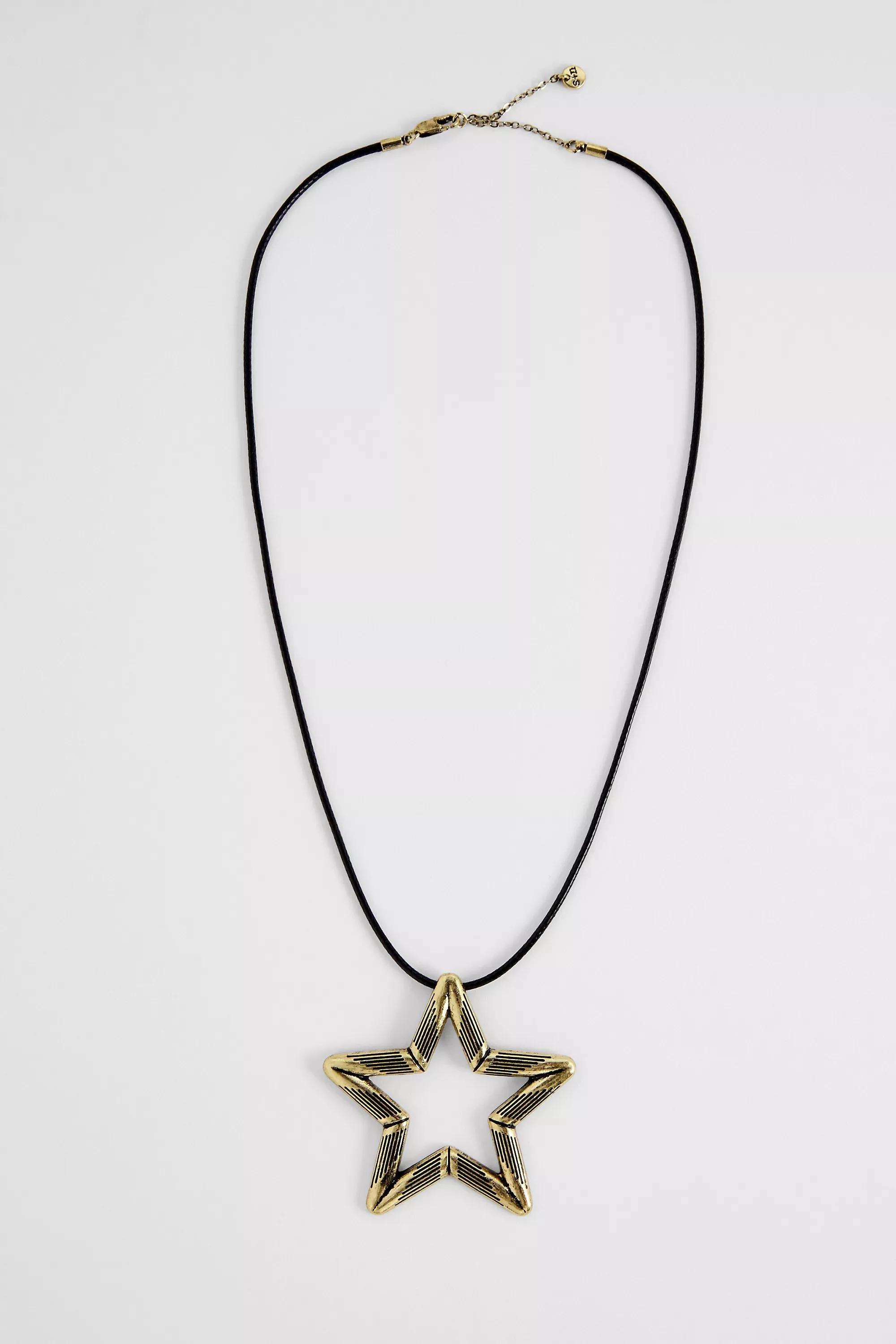 Gold Silence + Noise Bamboo Star Cord Necklace, GOLD, large image number 1