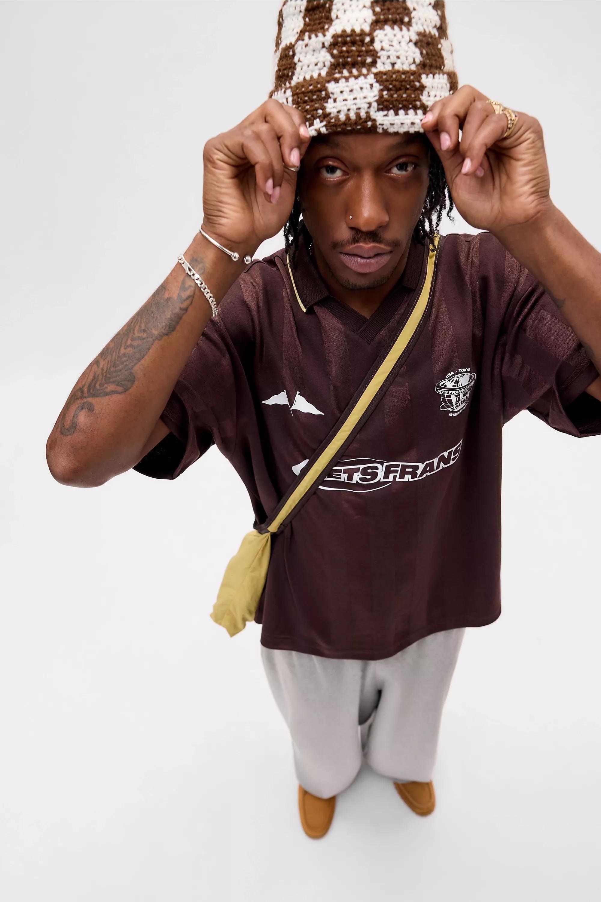 BROWN iets frans... Brown Short Sleeve Football T-Shirt, BRN, large image number 0