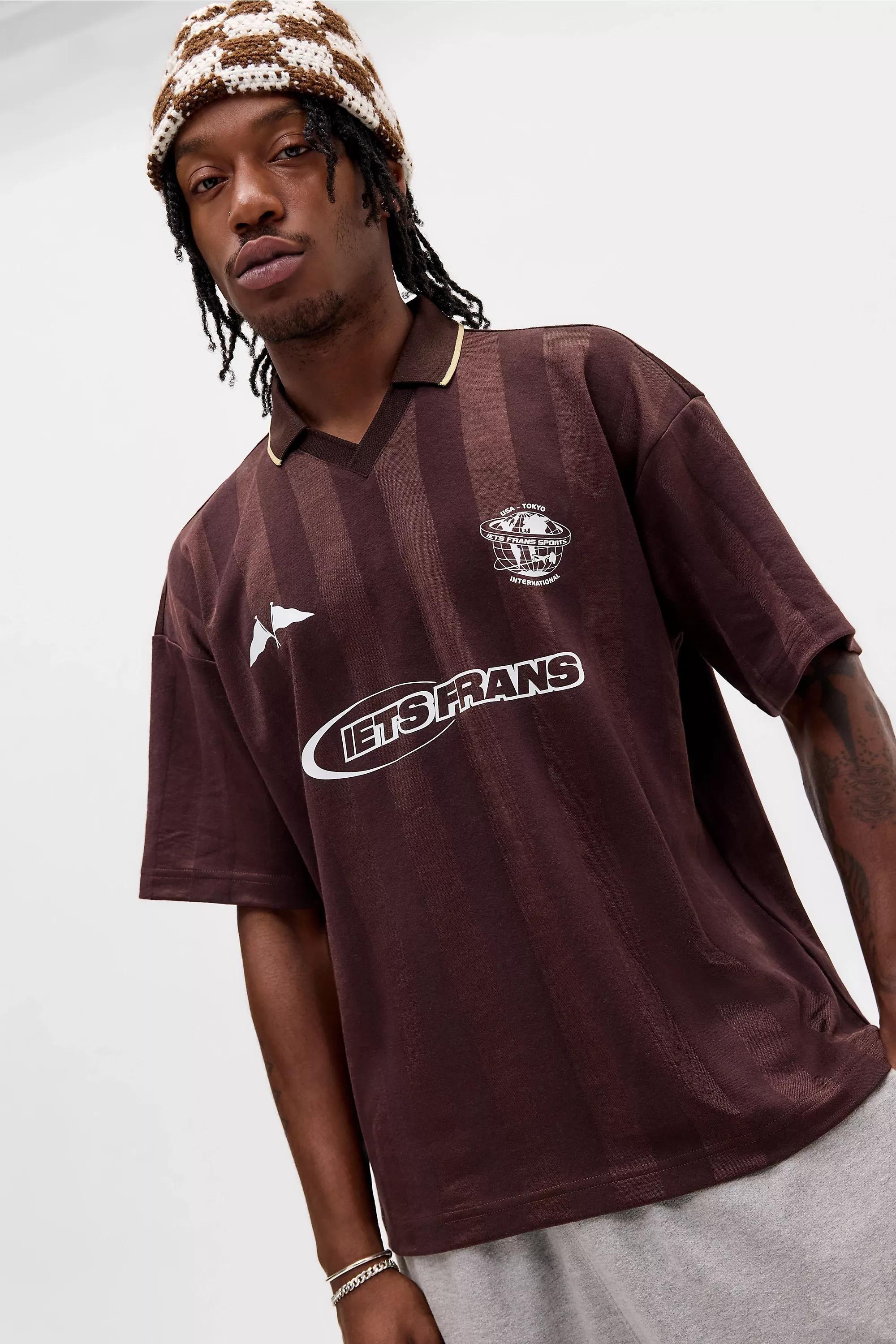 BROWN iets frans... Brown Short Sleeve Football T-Shirt, BRN, large image number 1