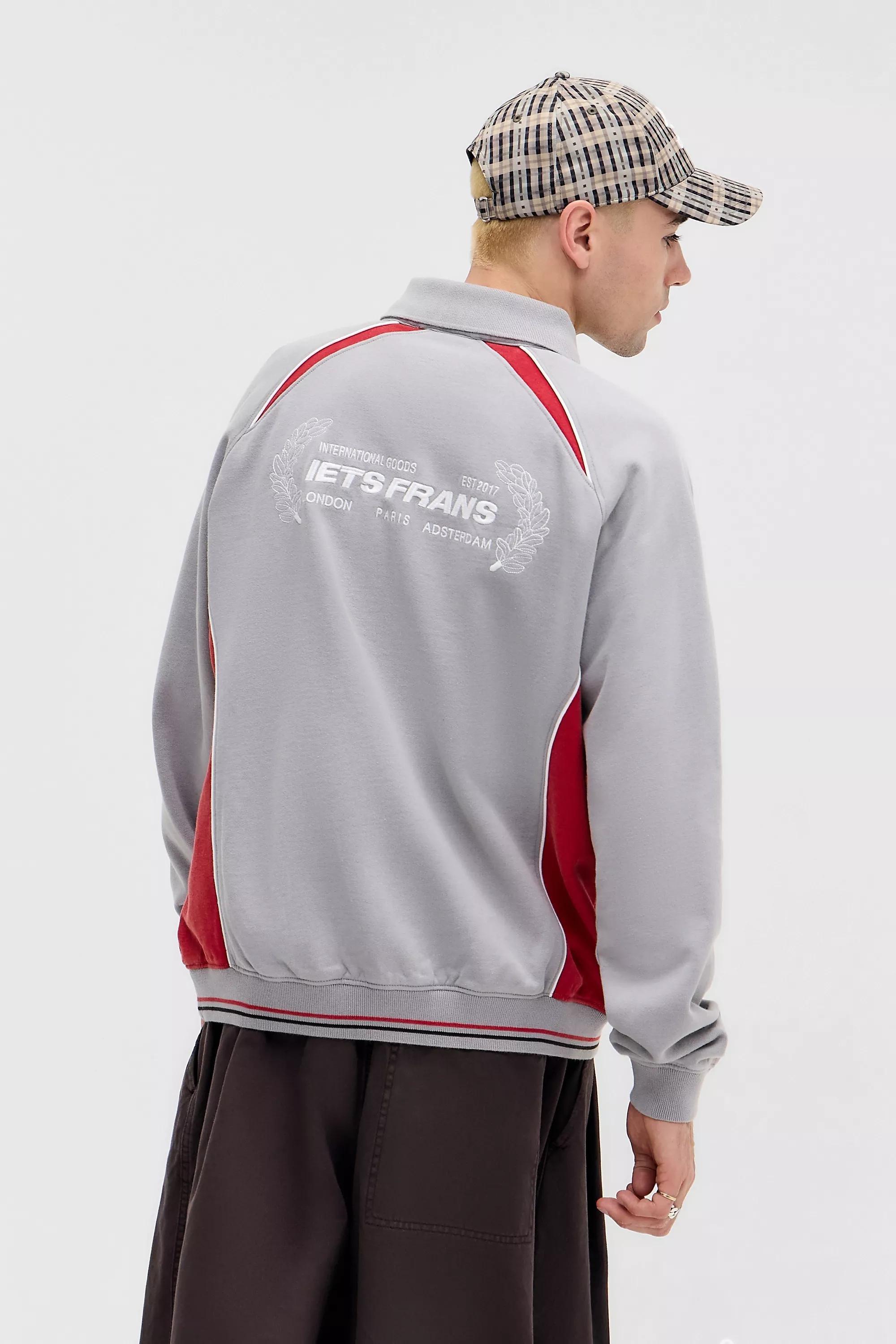 Grey iets frans...Sport Panel Polo Sweatshirt, GREY, medium