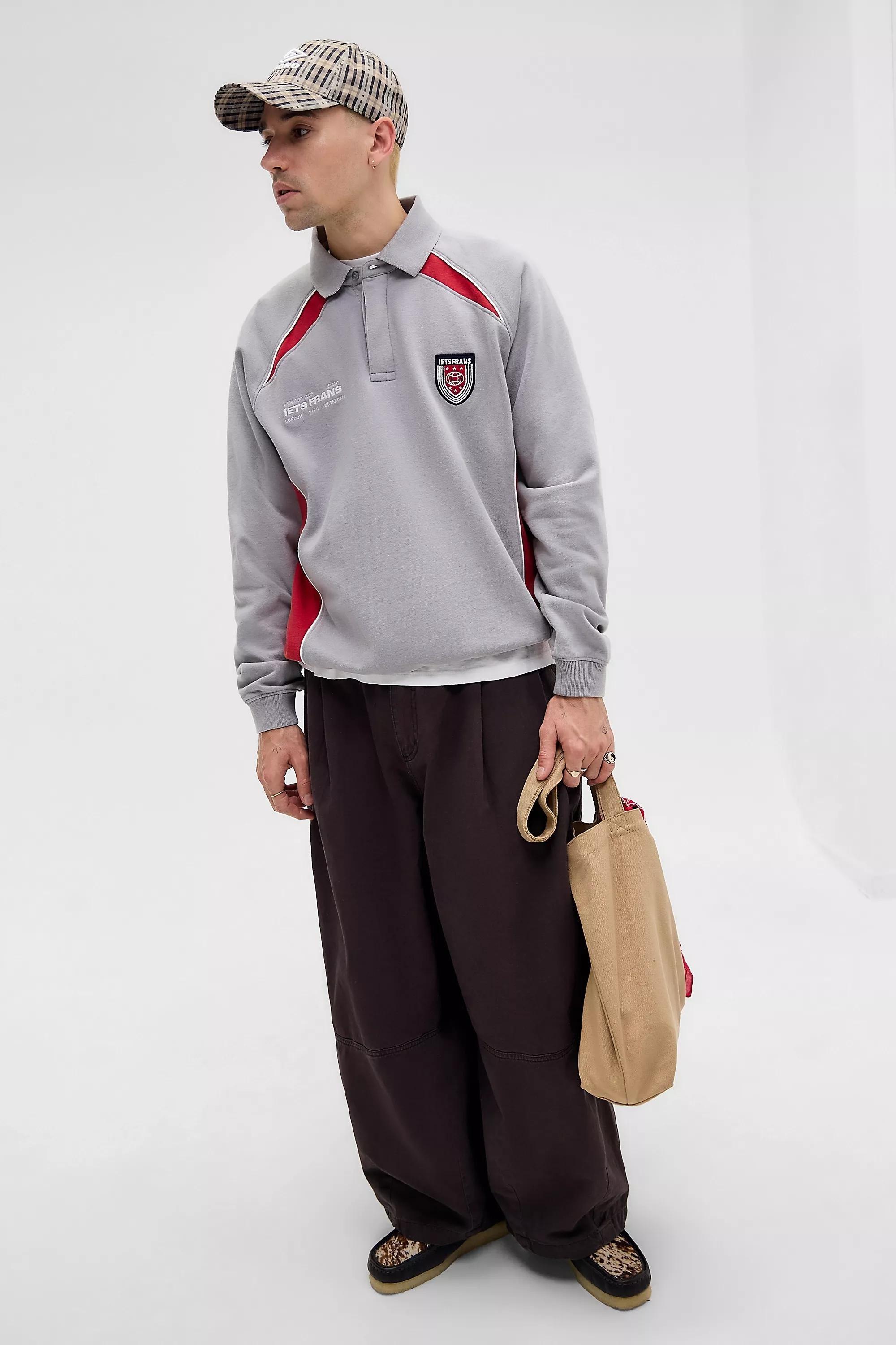 Grey iets frans...Sport Panel Polo Sweatshirt, GREY, large image number 2