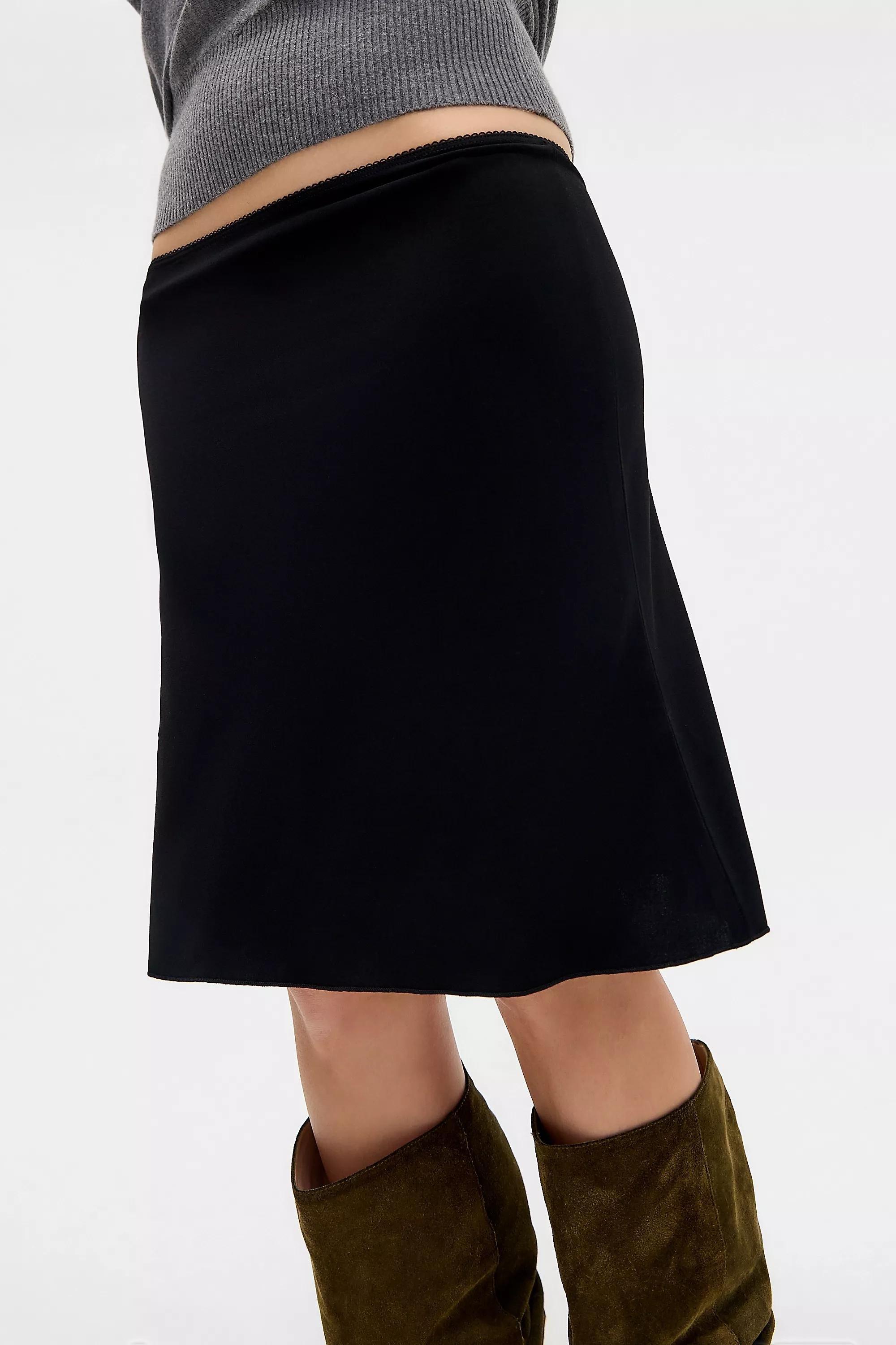 Black Uo Jorja Awkward Midi Skirt, BLK, large image number 1