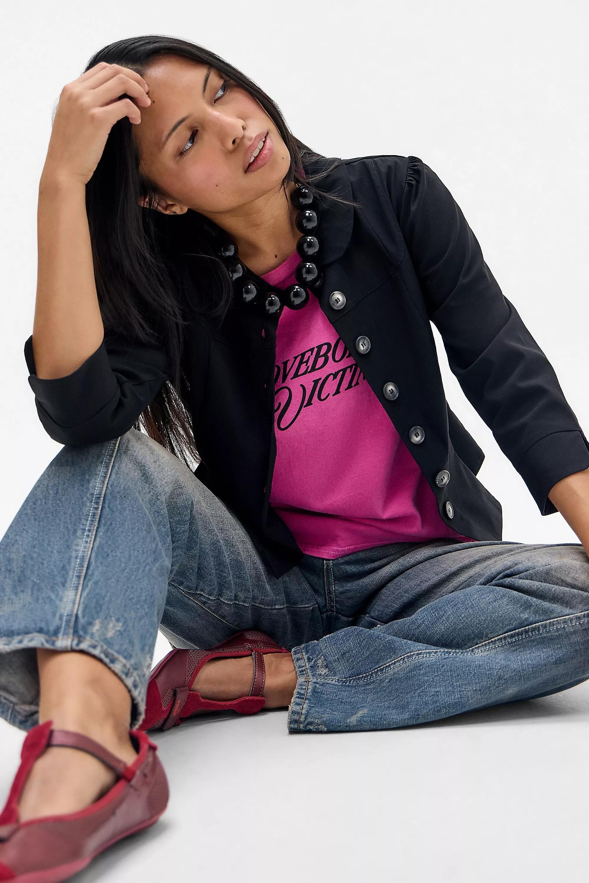 Black Silence + Noise Jacket Blouse, BLK, large image number 5